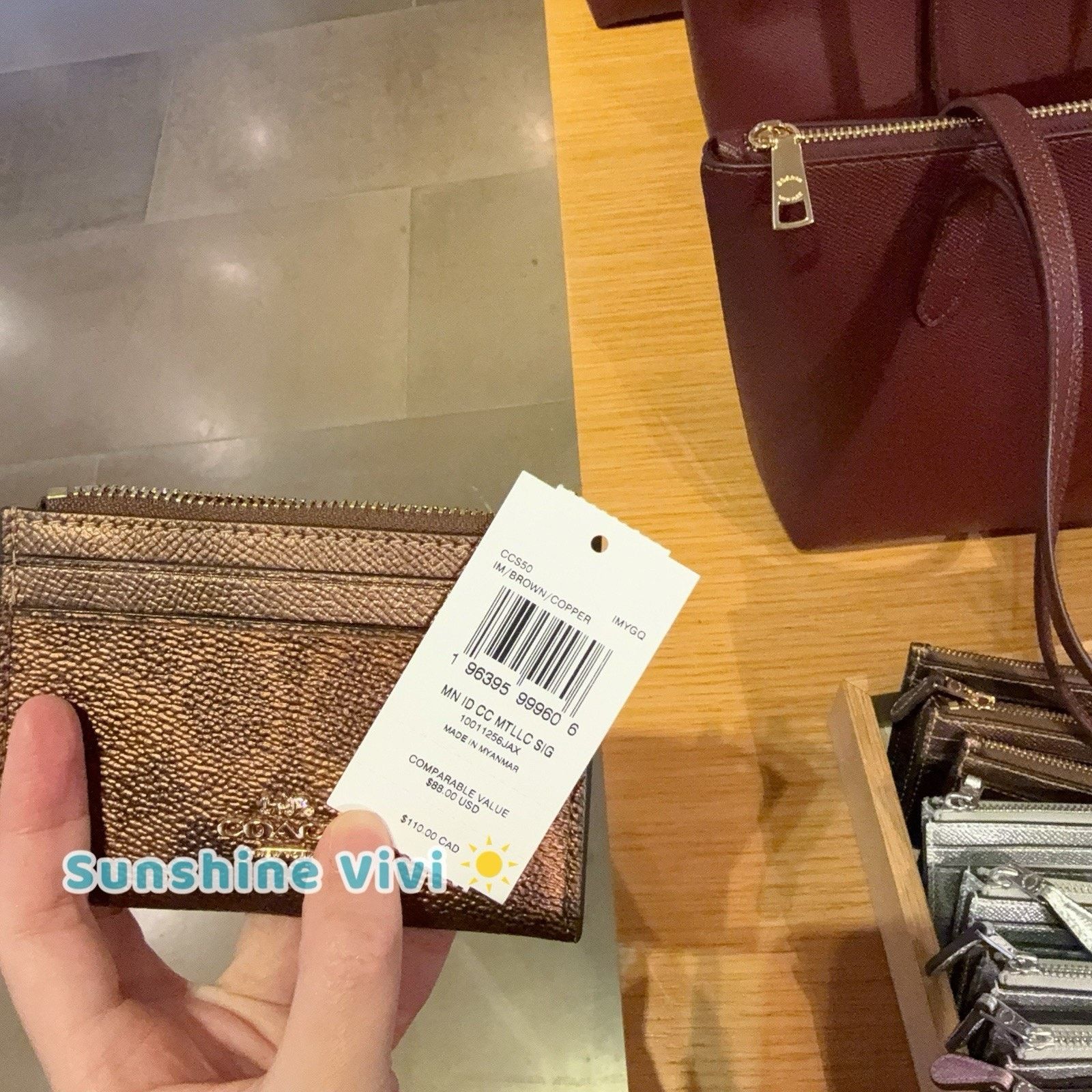 Coach NWT Coach Mini Skinny Id Case Canvas CCS50 BROWN/COPPER Size ONE SIZE - 6 Thumbnail