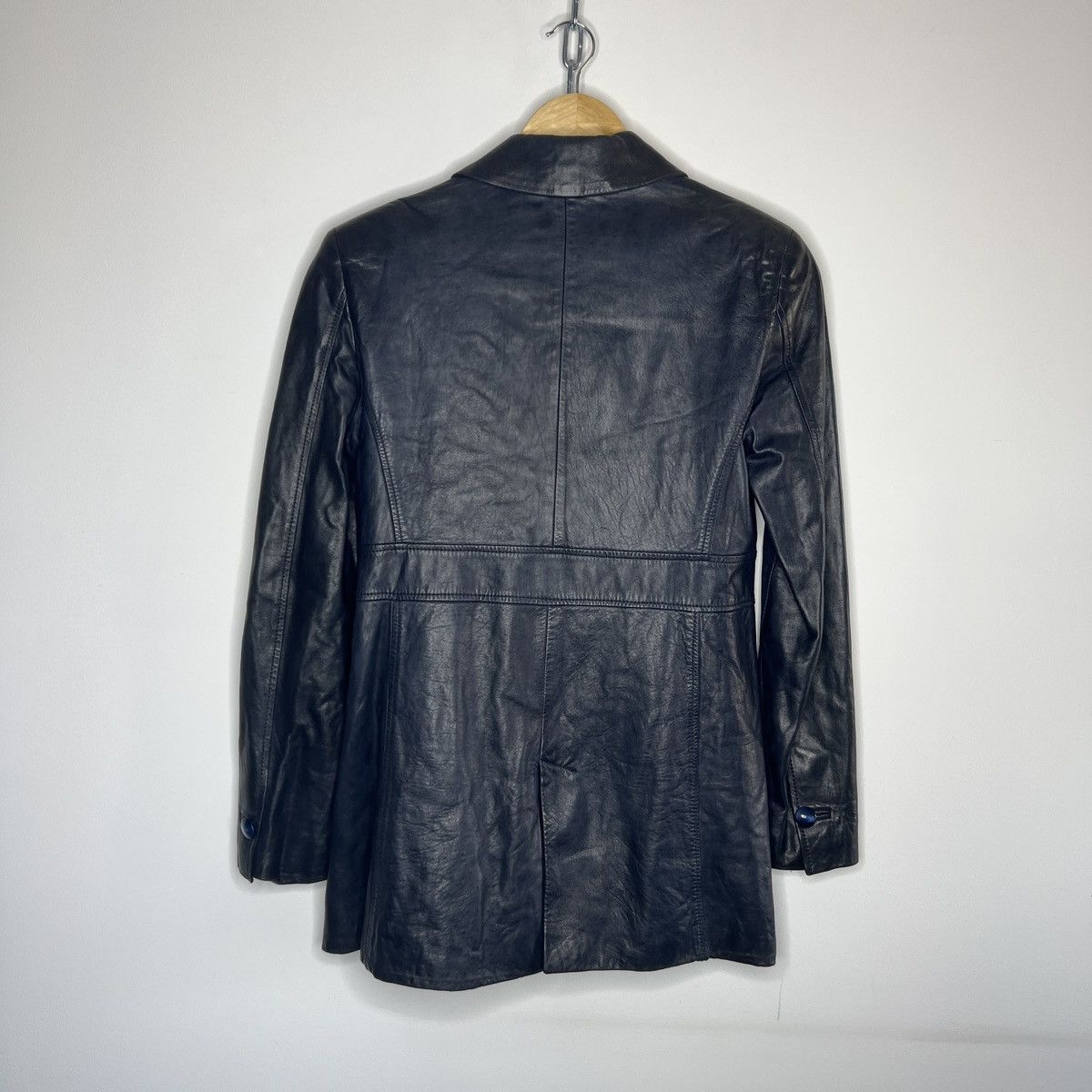Gucci Gucci Tom Ford Vintage Leather Jacket Coat Dark Navy Y2K Size S / US 4 / IT 40 - 10 Thumbnail