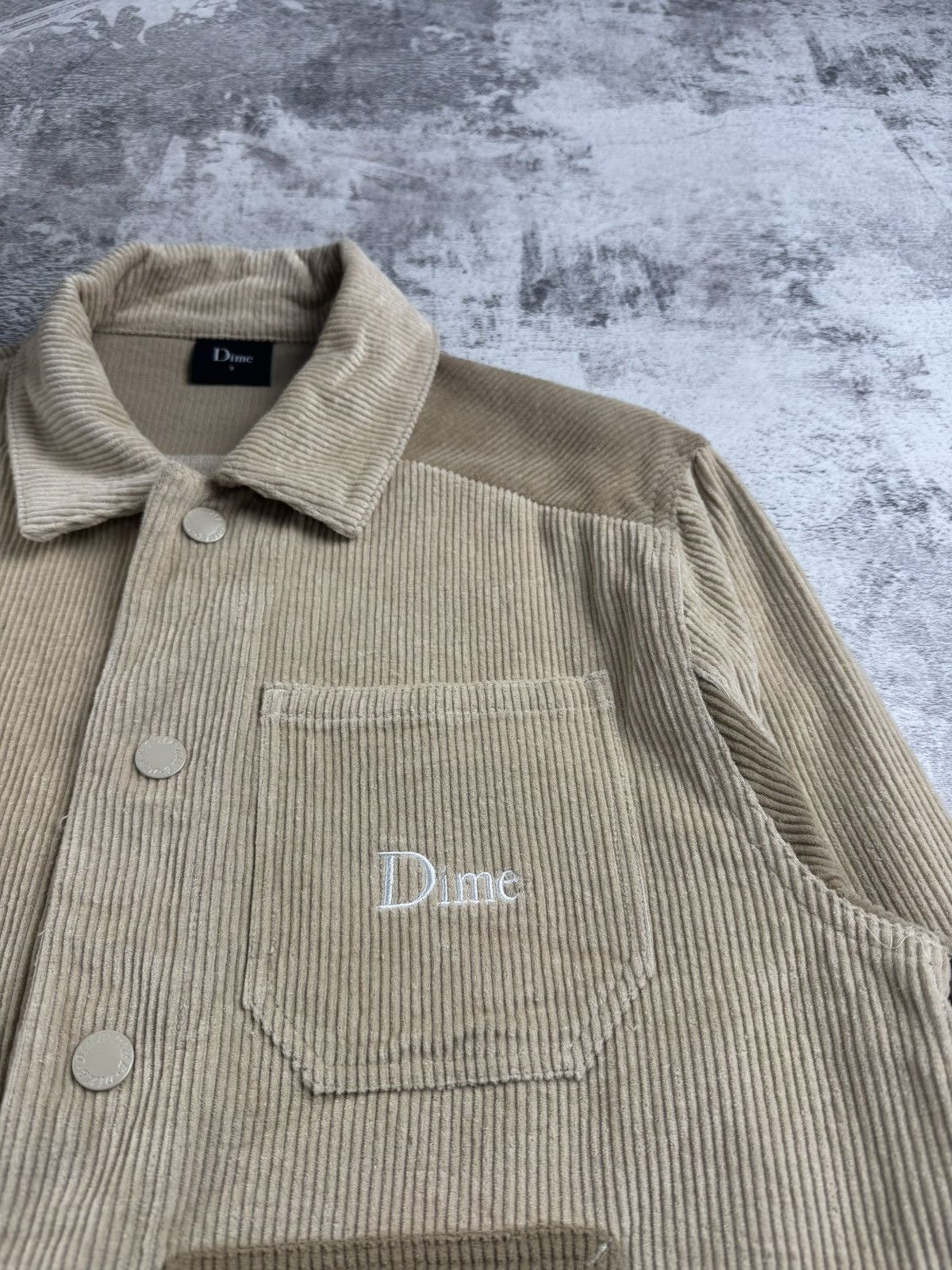 Dime Dime Corduroy Velvet Cream Snap Hip Hop Bomber Light Jacket Size US S / EU 44-46 / 1 - 12 Thumbnail