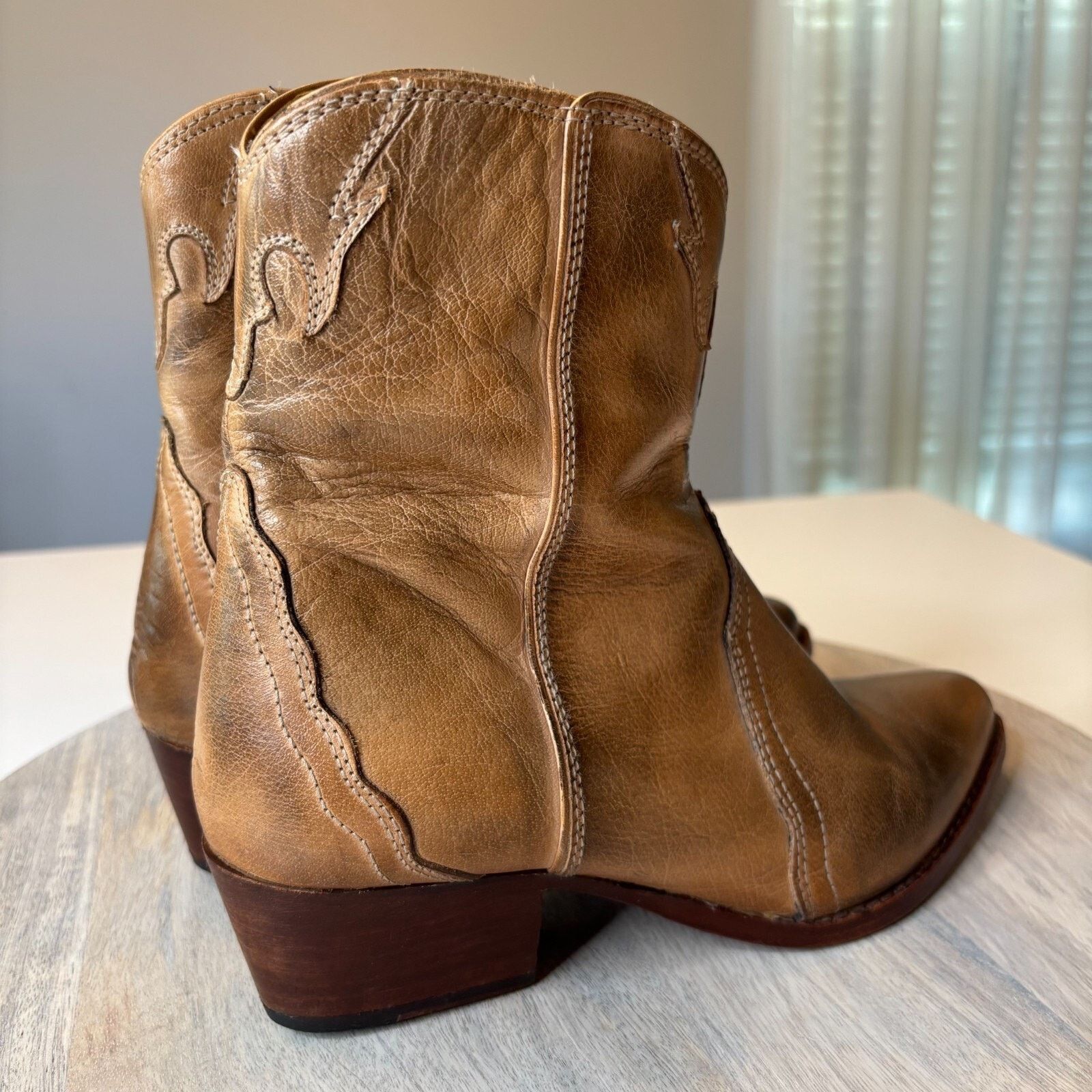 Free People Free People Frontier Western Leather Ankle Boots Sz 6.5 / 7 Size US 6.5 / IT 36.5 - 8 Thumbnail