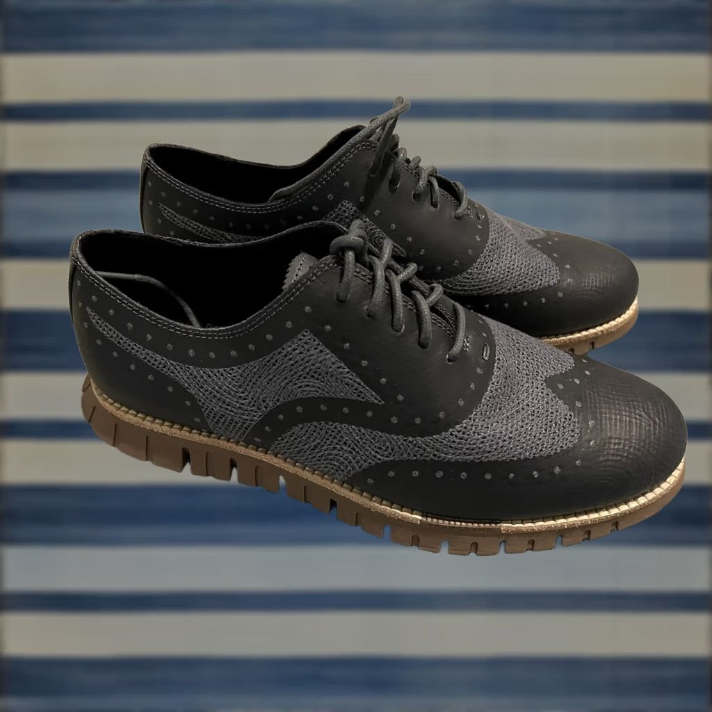 Cole Haan VINTAGE? No. Final: Cole Haan ZEROGRAND Remastered Embrostitch Oxford Stormy Weather C39576 Mens 7.5 Blue Sneaker Shoes Mens 7.5M Size US 8 / EU 41 - 1 Thumbnail