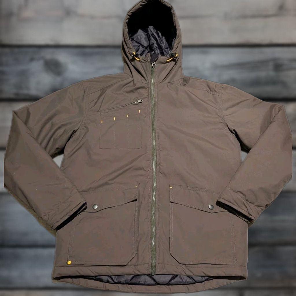 Vintage Hard Land Jacket Mens Tactical Series Outdoor Insulated Mid-Length Zip Hooded Pockets Waterproof Green Size M Military Coat Size US M / EU 48-50 / 2 - 1 Thumbnail