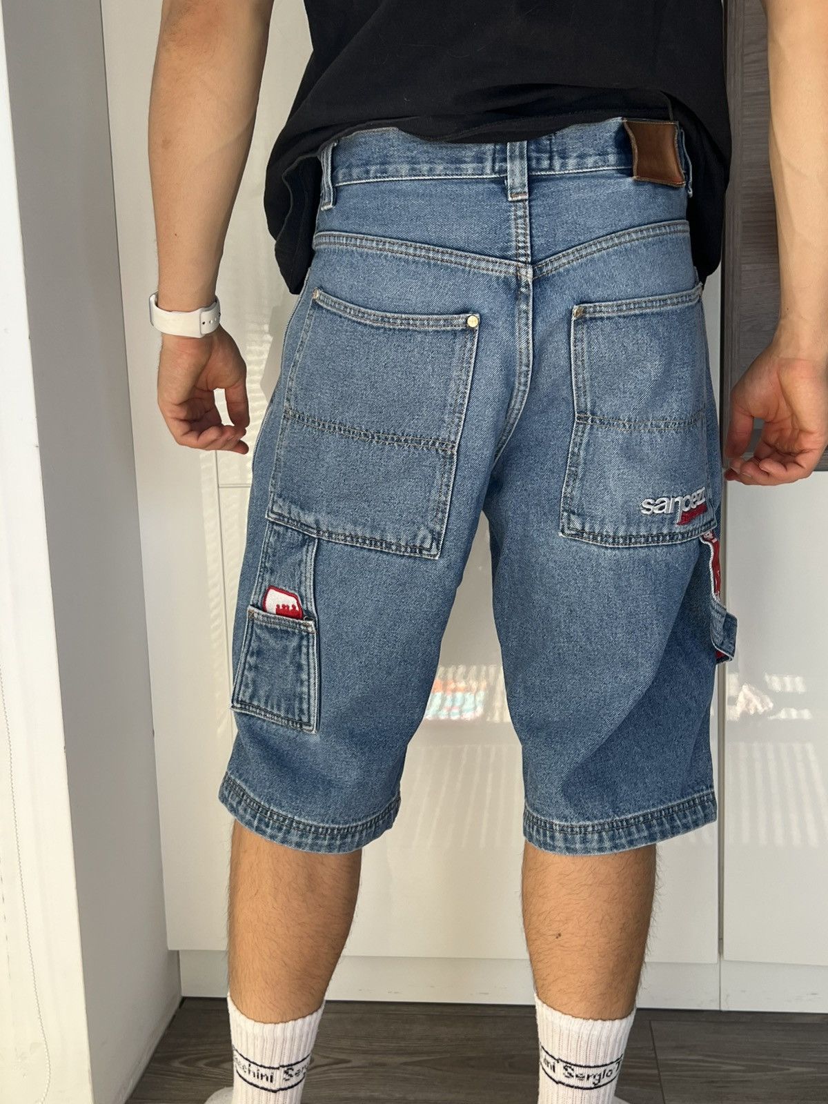 Designer × Vintage ‼️Vintage Sancezz Denim Hip Hop Affliction USA Shorts‼️ Size US 34 / EU 50 - 5 Thumbnail