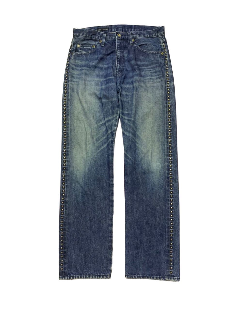 Hysteric Glamour Japanese Brand Viridian Studded Side Washed Denim Size US 32 / EU 48 - 1 Thumbnail