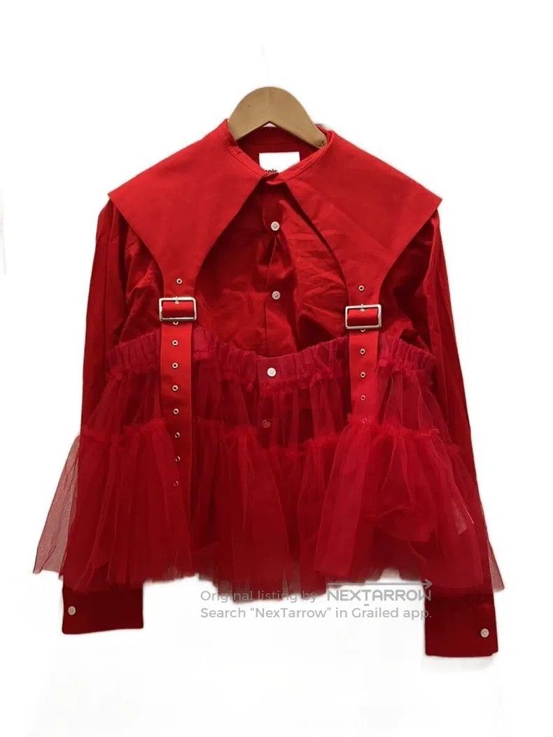 Comme des Garcons Comme des Garcons Red vintage lace blouse Size M / US 6-8 / IT 42-44 - 1 Thumbnail