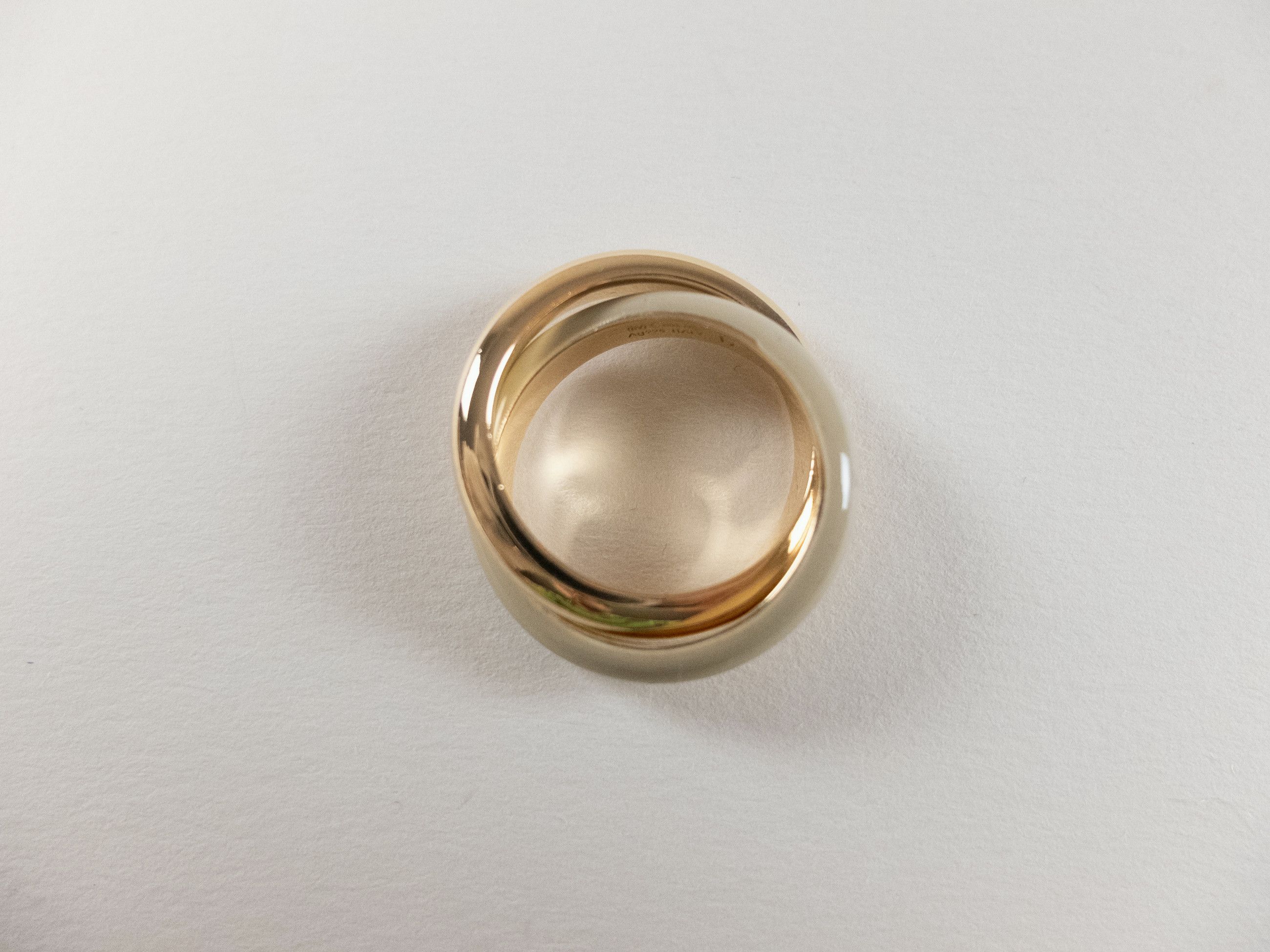Bottega Veneta BOTTEGA VENETA gold & beige round silver double ring 8 17 q Size ONE SIZE - 3 Thumbnail