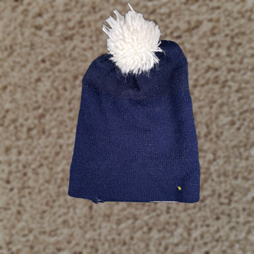 Vintage VINTAGE? No—Unbranded Beanie Knit Adult One Size Blue Pom 100% Acrylic Ski Style Beanie Adult One Size Blue Knit Hat Unbranded Mens Womens Boys Girls Size ONE SIZE - 1 Thumbnail