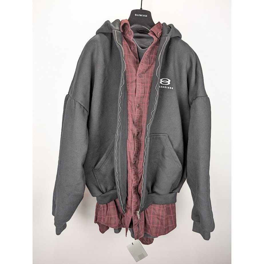 Balenciaga o1rshd1 Unity Sports Icon Layered Hoodie in Black Size US XL / EU 56 / 4 - 8 Thumbnail