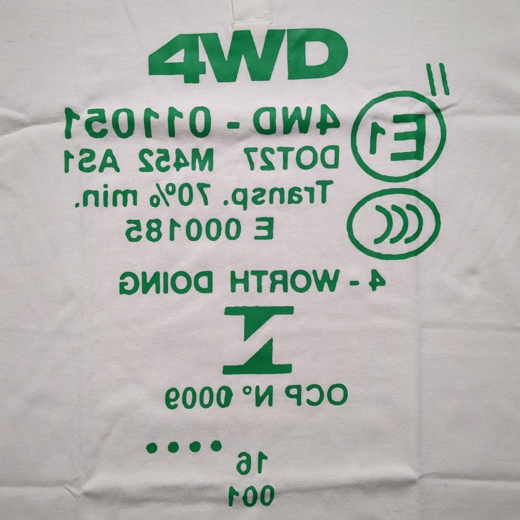 Vintage 4WD 4WorthDoing Polo Shirt Mens 2XL White Green Graphic Print Mirrored Logo Short Sleeve Casual Polo Shirt Size US XXL / EU 58 / 5 - 2 Thumbnail