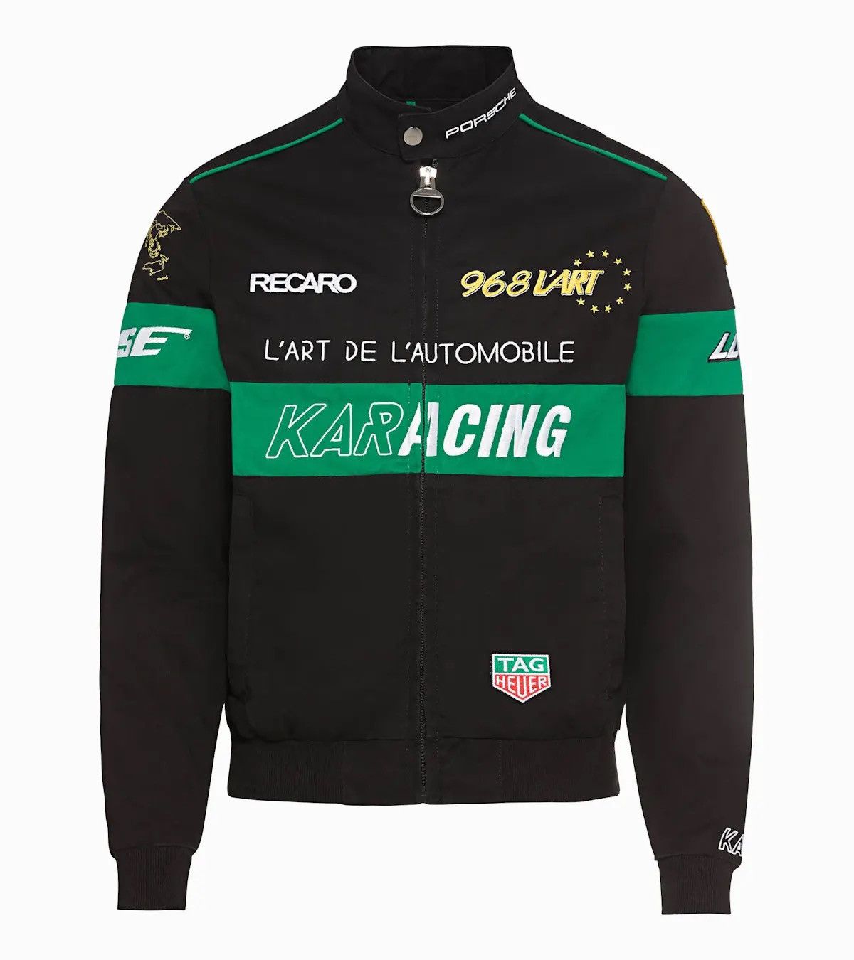image of Porsche X L'art De L'automobile Racing Jacket in Black, Men's (Size Small)