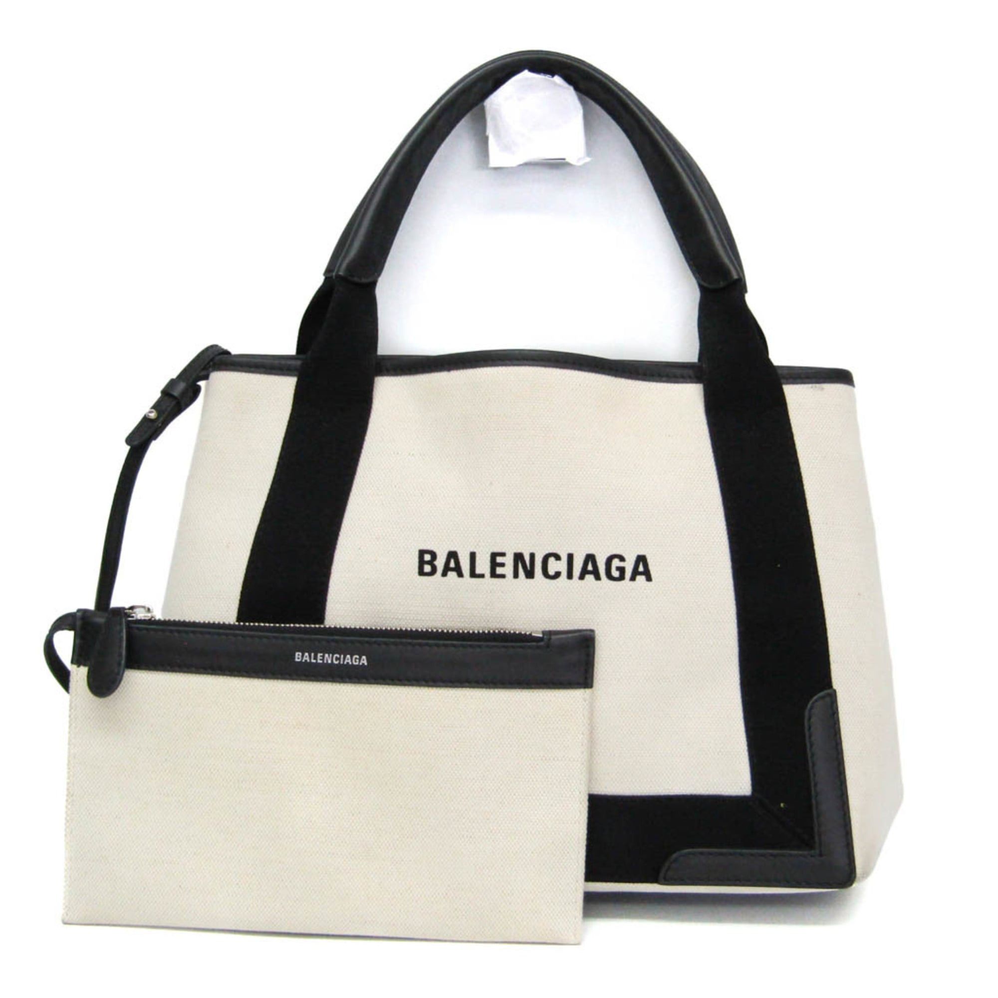 Balenciaga Balenciaga Navy Cabas S 339933 Women's Canvas,Leather Handbag Black,Off-white Size ONE SIZE - 1 Thumbnail