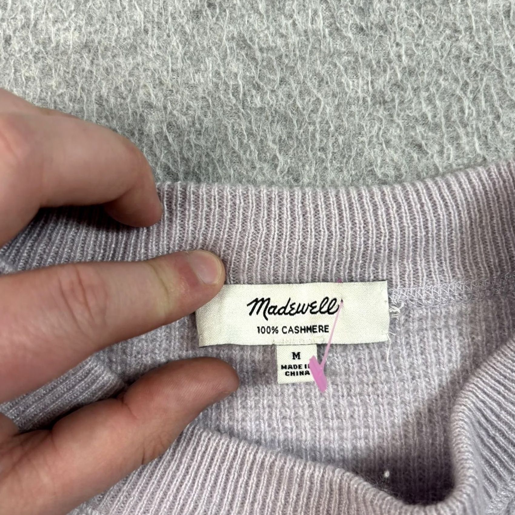 Madewell Madewell Sweater Women M Purple Waffle Knit Cashmere Crew Neck Long Sleeve Solid All Seasons Casual Vintage: No Size M / US 6-8 / IT 42-44 - 3 Thumbnail