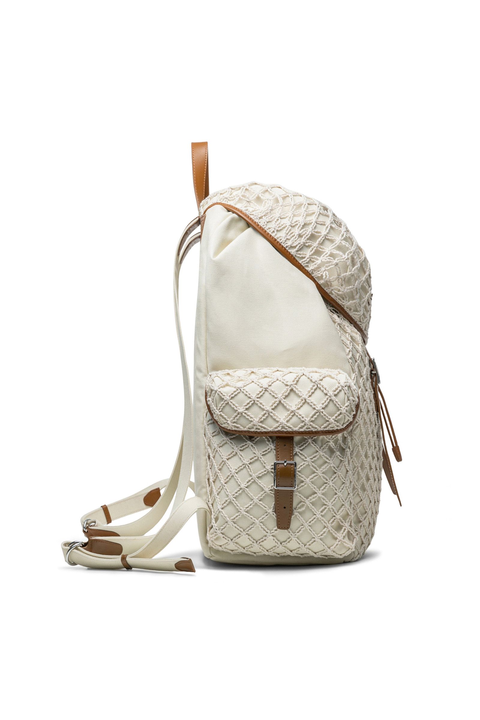 Wooyoungmi BNWT SS25 WOOYOUNGMI IVORY KNIT NET COTTON BACKPACK Size ONE SIZE - 11 Thumbnail