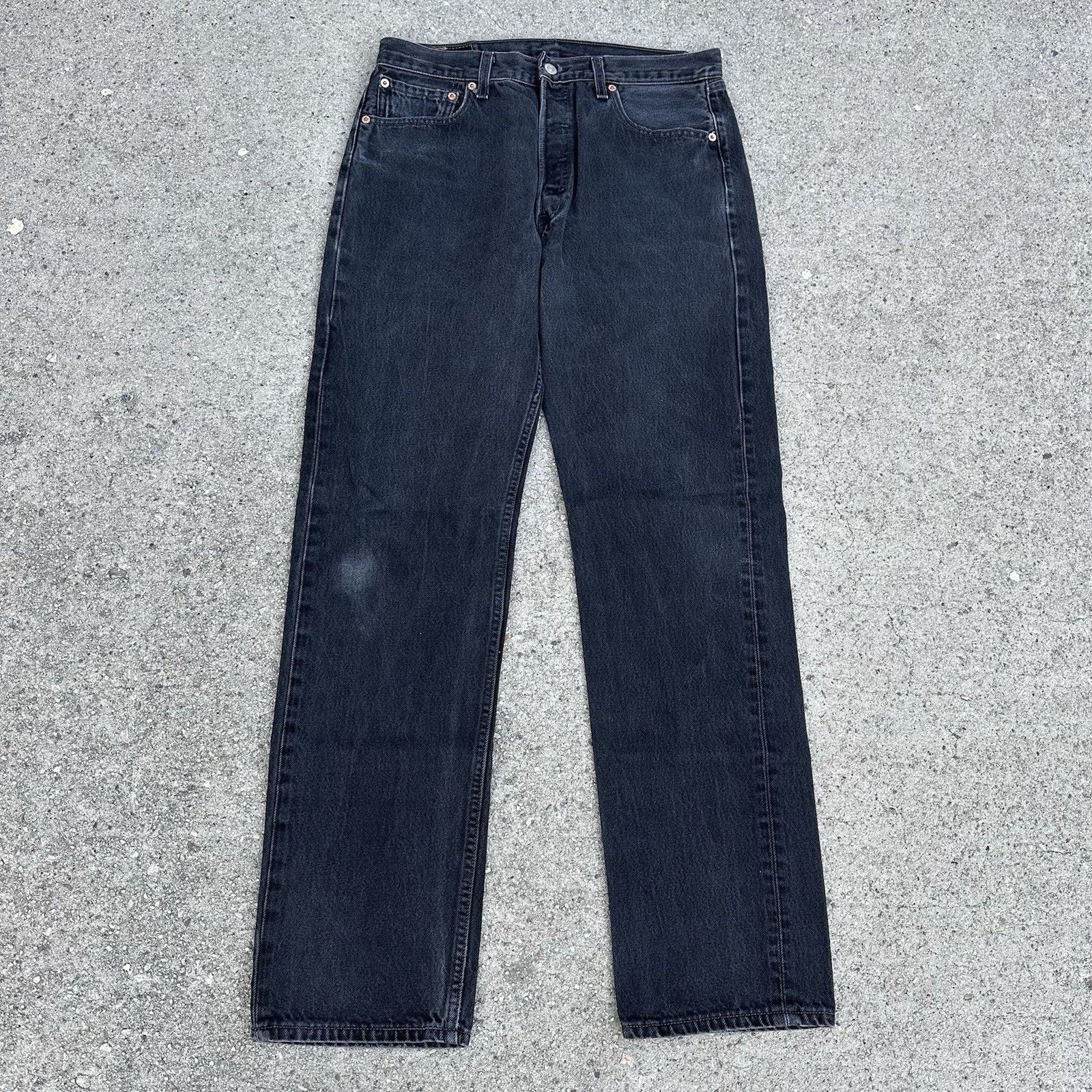 Levi's × Vintage Vintage Levi’s 501 Straight Faded Black Denim Jeans 34x34 Size US 34 / EU 50 - 1 Thumbnail