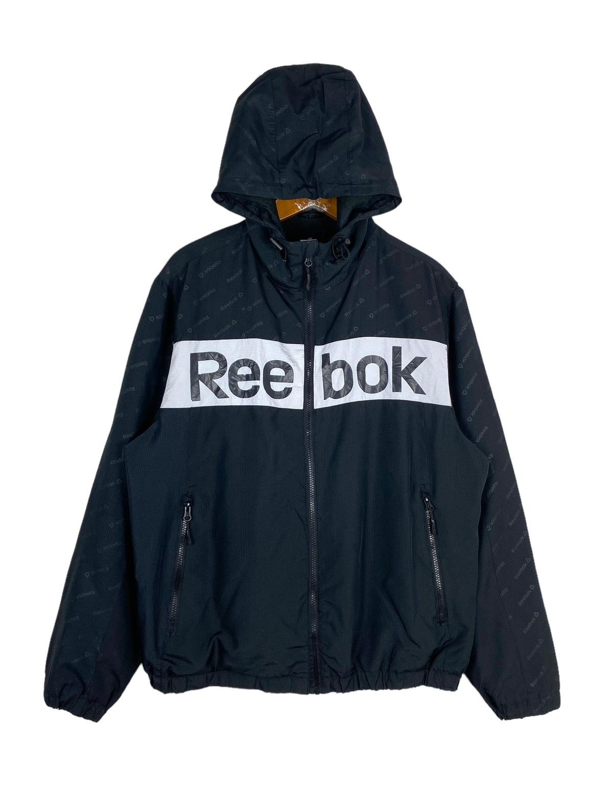 Rare‼️ Reebok Hoodie Spellout Jacket