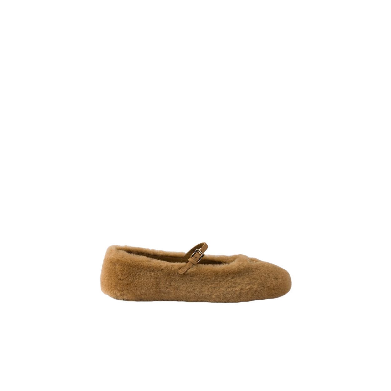 Prada PRADA $1150 Caramel Shearling Ballerinas New & Authentic (Wo Size US 8 / IT 38 - 2 Thumbnail