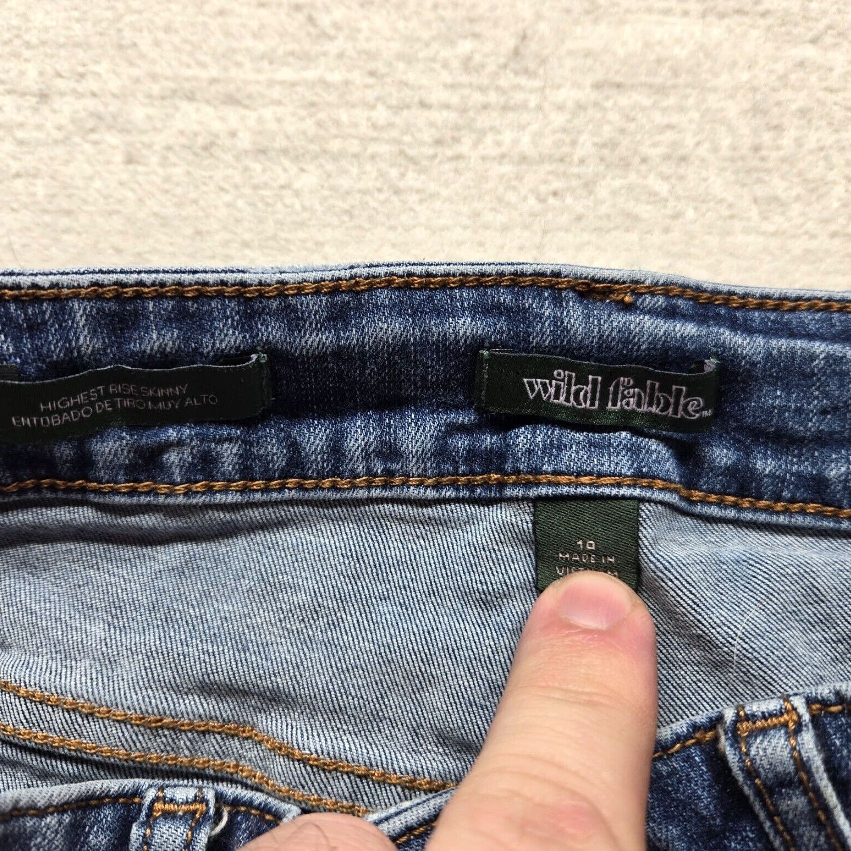 Vintage WILD FABLE Highest Rise Skinny Blue Jeans Denim Pants Adult Women's Size 10 Size 32" / US 10 / IT 46 - 4 Thumbnail