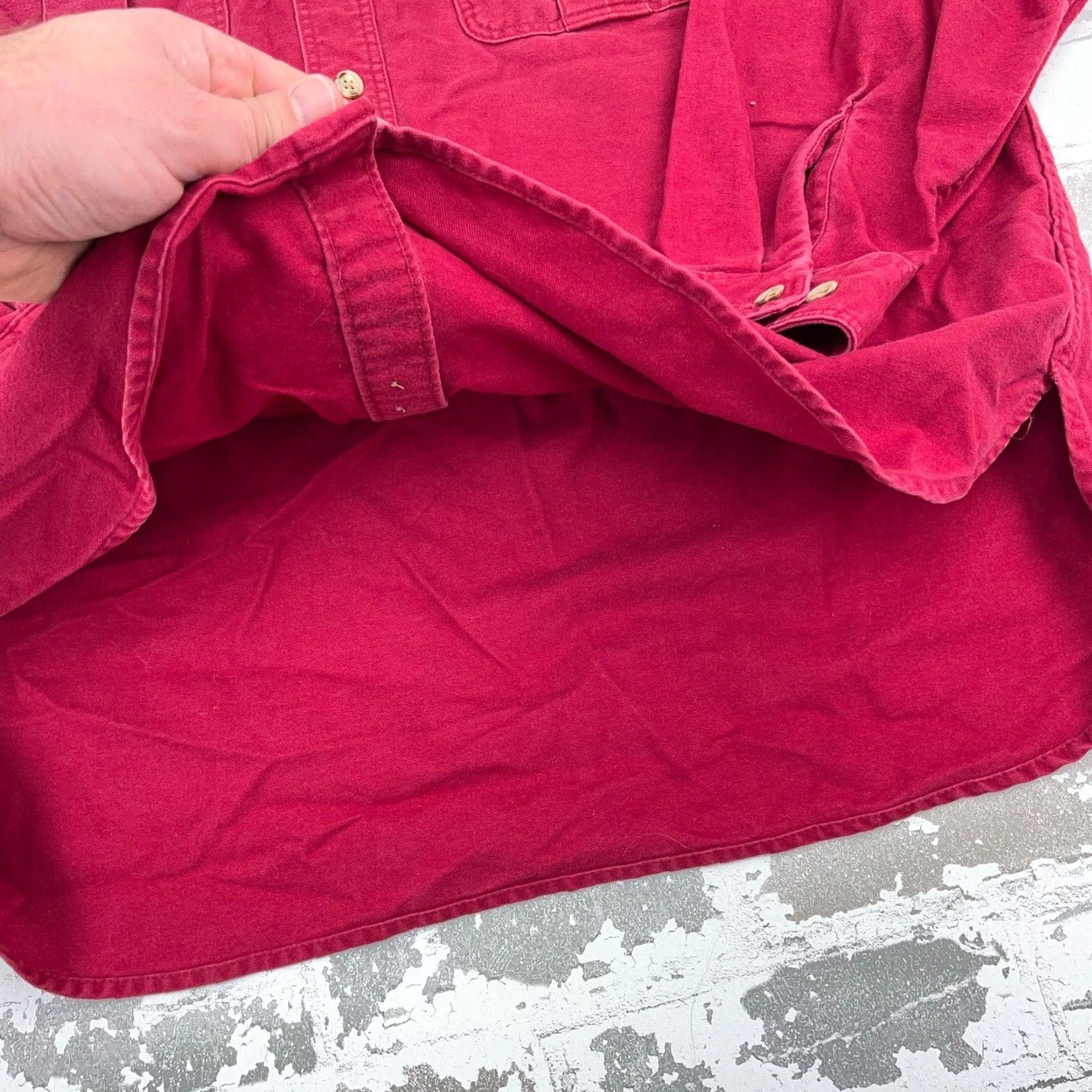 Eddie Bauer VINTAGE Eddie Bauer Shirt Men XL Red Chamois Cloth Heavy 90s Button Up Camp Size US XL / EU 56 / 4 - 6 Thumbnail