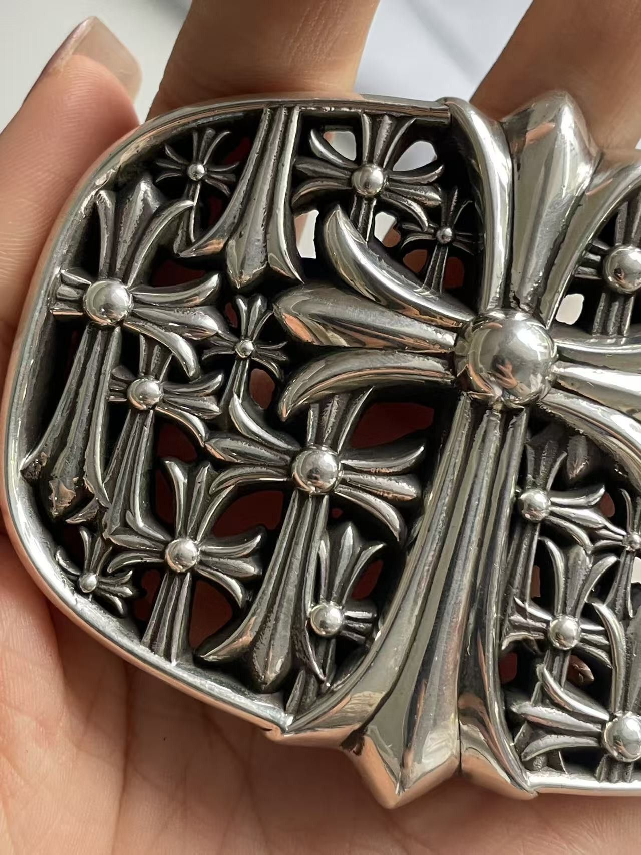 Chrome Hearts Chrome Hearts Silver Cemetery Cross Belt Buckle Size ONE SIZE - 12 Thumbnail