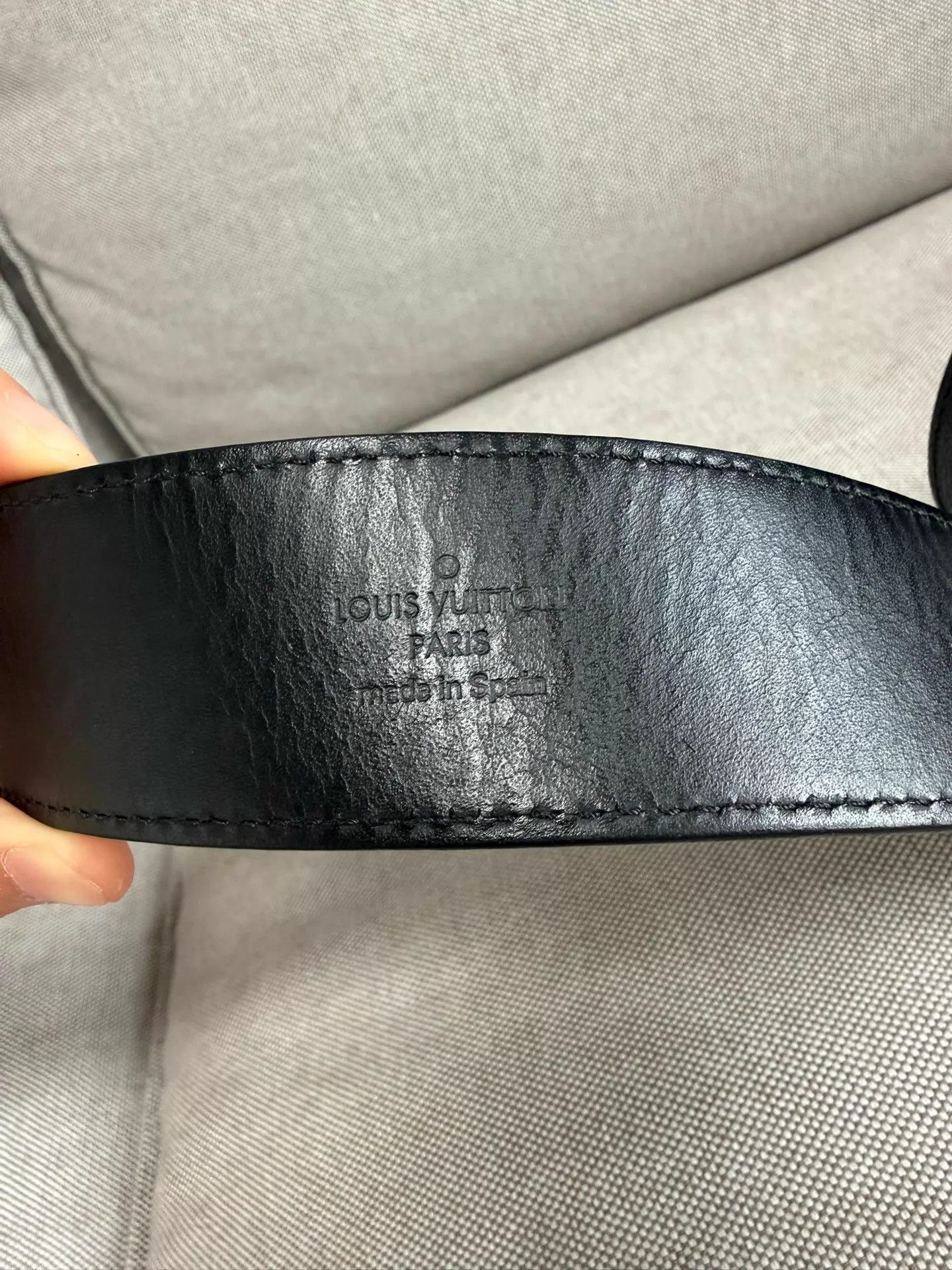 Louis Vuitton LV Mens Damier Black Belt 105 Extra Hole Minor Buckle Faded Size 30 - 4 Thumbnail