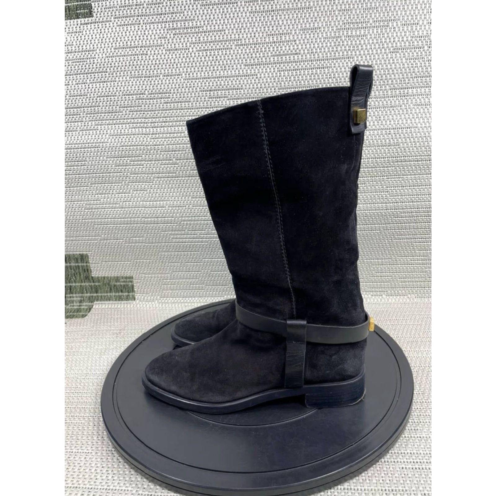Stuart Weitzman Stuart Weitzman Casey Boot Women Mid-Calf Black Suede Pull On Riding Boot W Cas e y (8) - Size 8 Wide, Black, Suede, Riding, Mid-Calf, Casey, Women Size US 8 / IT 38 - 5 Thumbnail