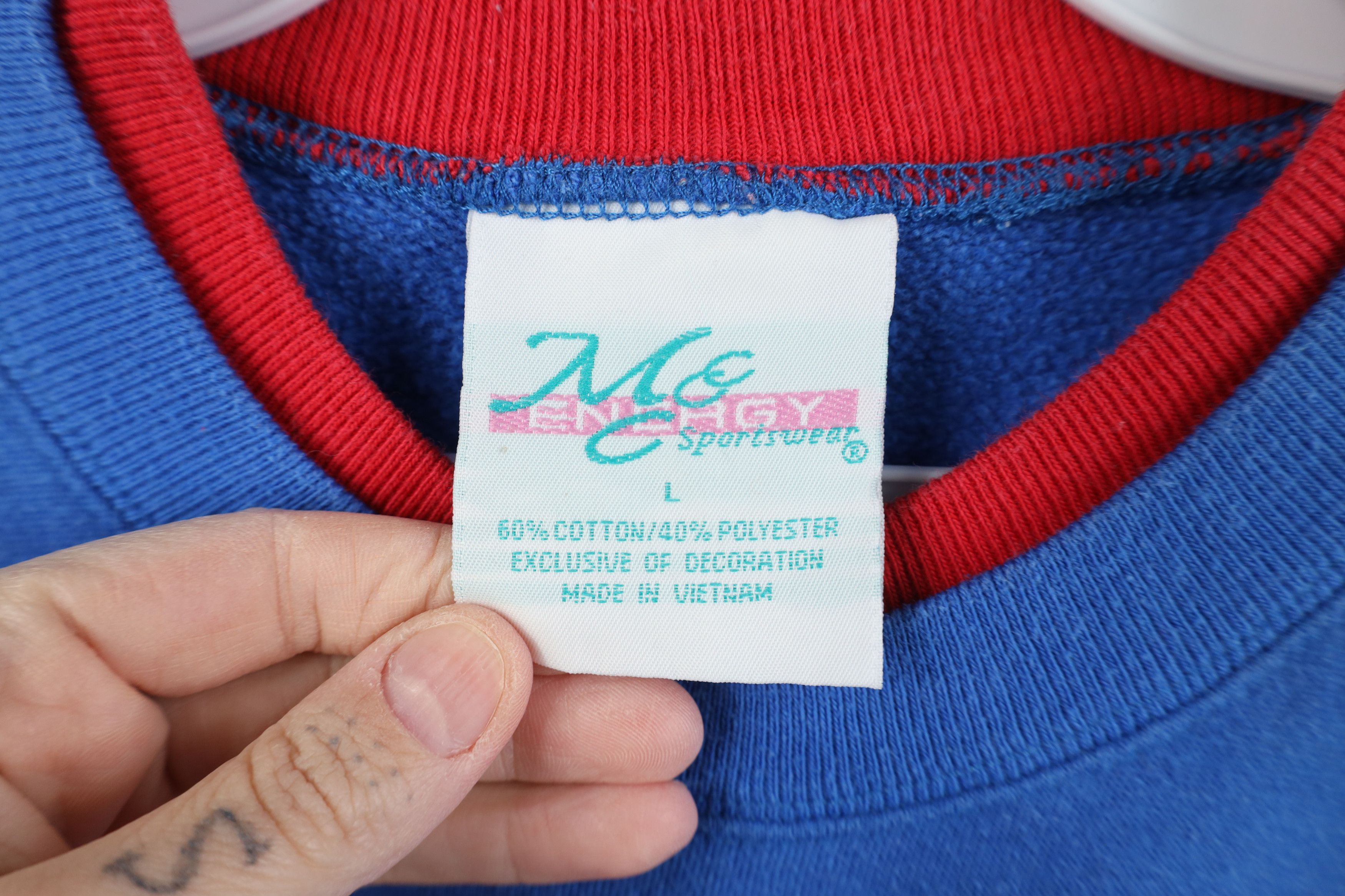 Vintage Vintage 90s Christmas Santa Claus Layered Sweatshirt Blue Size L / US 10 / IT 46 - 5 Thumbnail