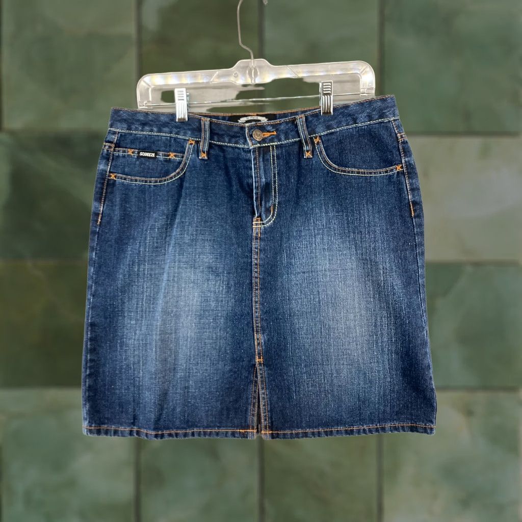 Vintage Vintage Squeeze Jeans Denim Skirt 11 Mini Womens Size 32" / US 10 / IT 46 - 1 Thumbnail