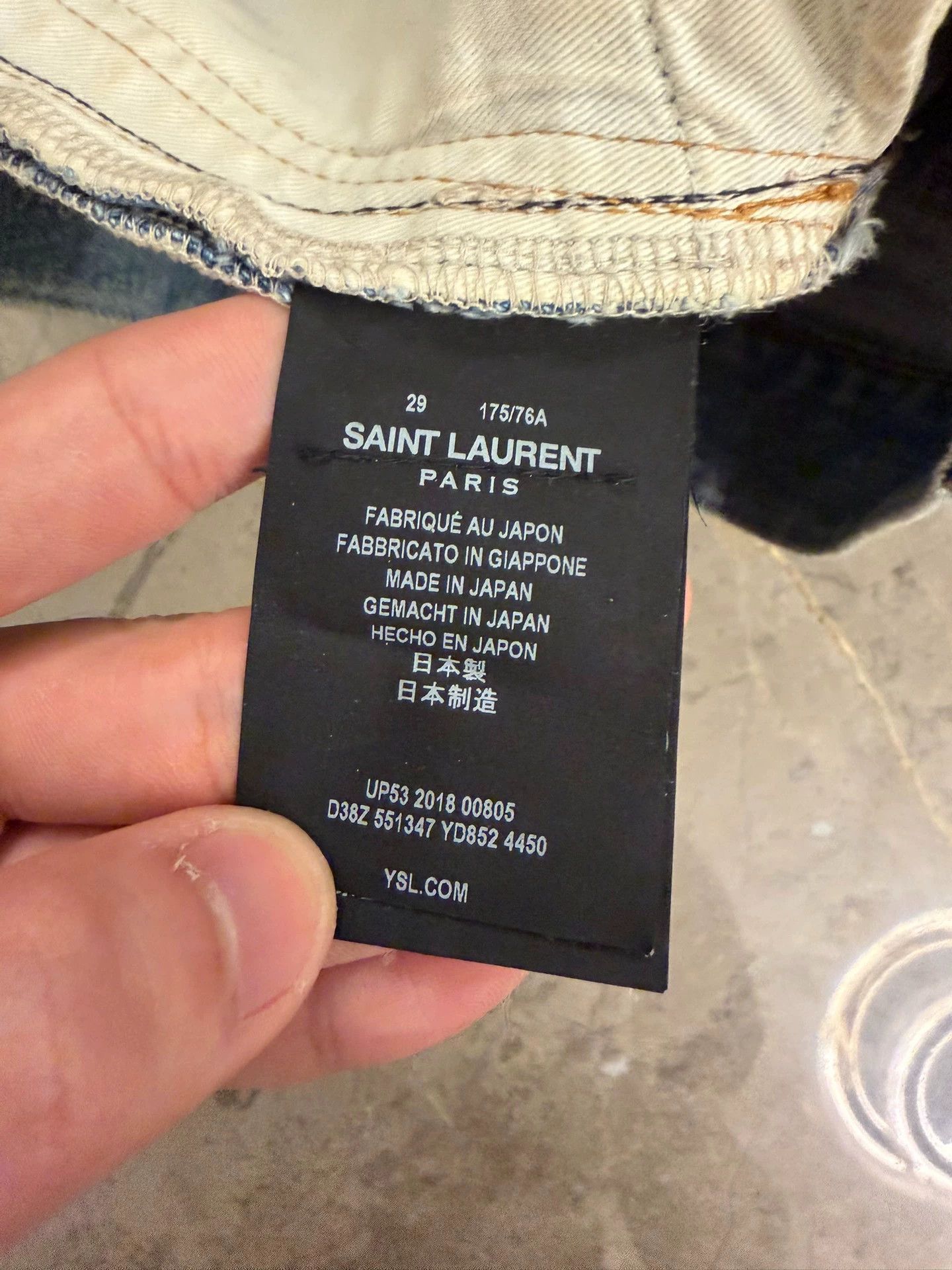 Saint Laurent Paris SLP Blue Cut Distressed Jeans Size 29 Size US 29 - 9 Thumbnail