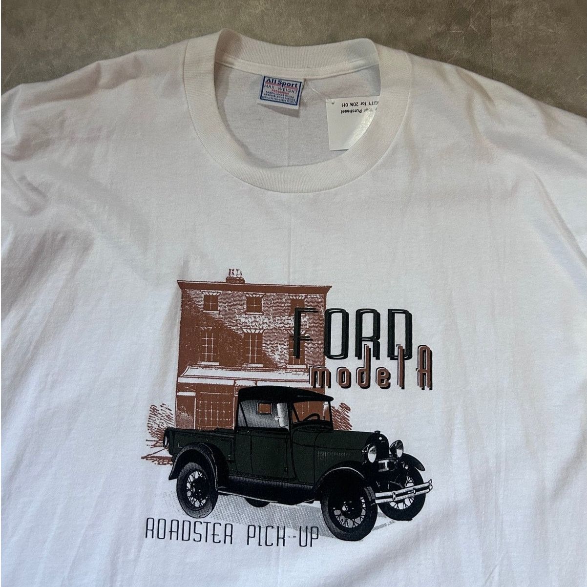All Sport 90s Vintage Ford Model A White T Shirt Size XXL Size US XXL / EU 58 / 5 - 2 Thumbnail