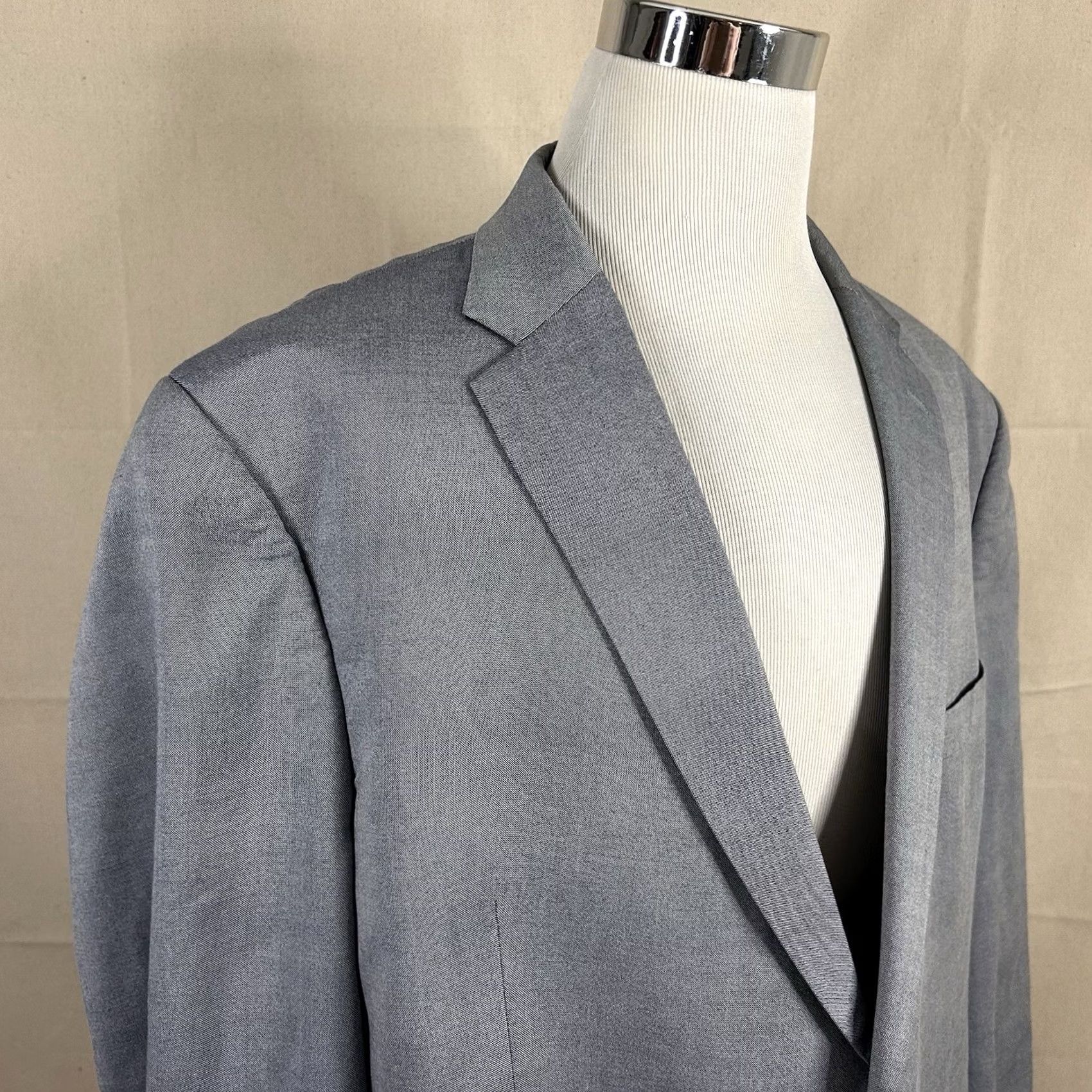 Jos. A. Bank Jos A Bank Sport Coat Gray Cotton Wool 2 Button Double Vented 52R Adult Mens Regular Tailored Fit Jacket Coat Notch Lapel Size US XS / EU 42 / 0 - 2 Thumbnail