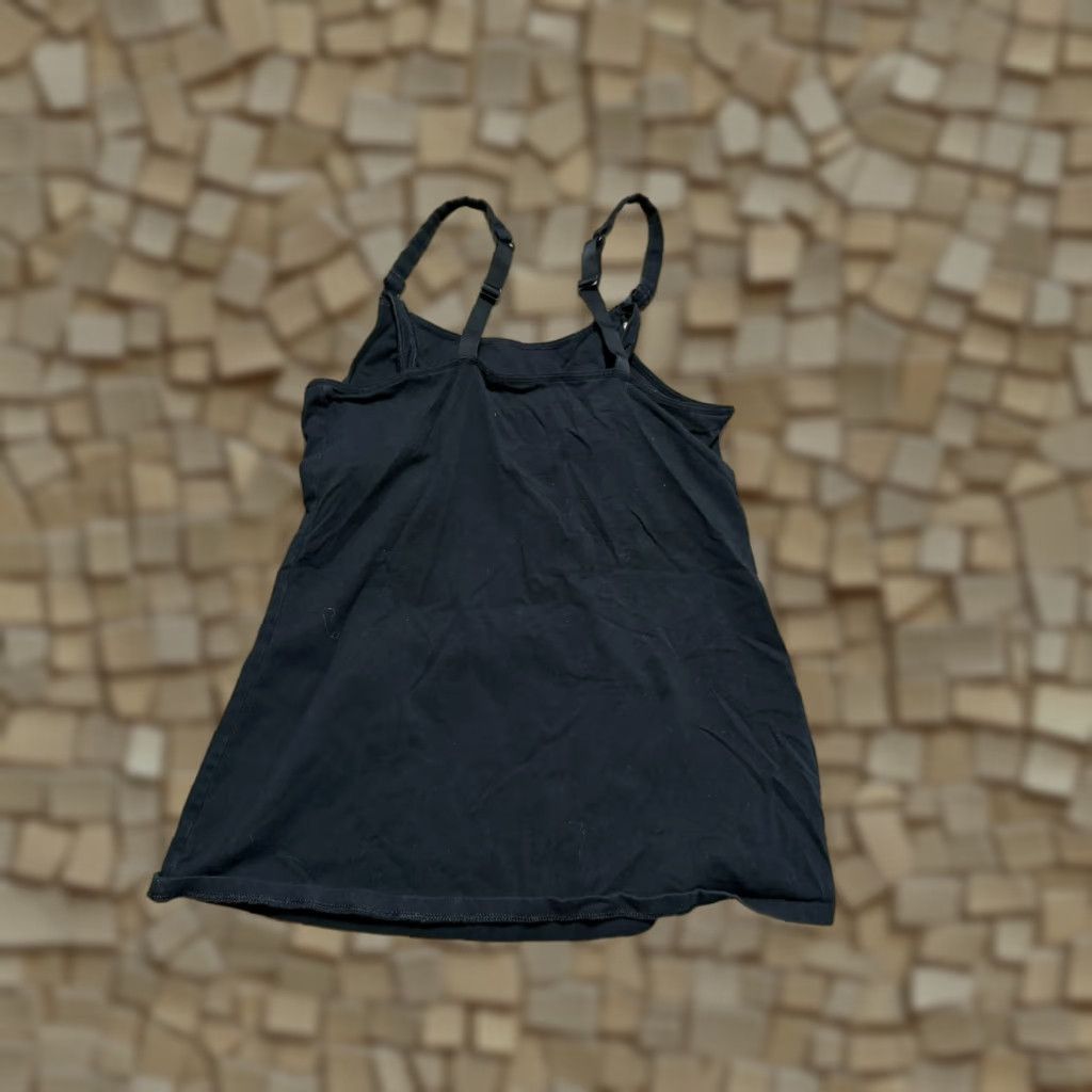 Vintage Gilligan & Omalle Tank Top Women's Size S Black Built in Bra Square Neck Strappy Sleeve Tank Top Shirt Womens Size S / US 4 / IT 40 - 1 Thumbnail