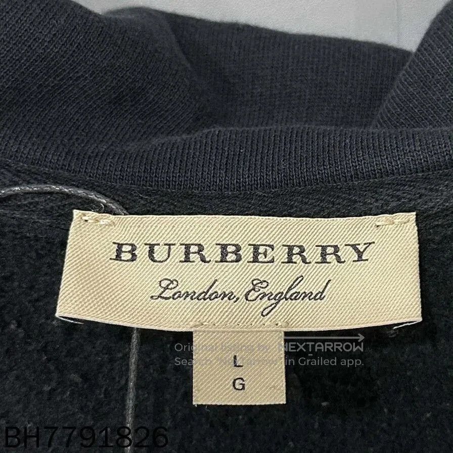 Burberry black logo striped hooded outerwear. Size US L / EU 52-54 / 3 - 4 Thumbnail