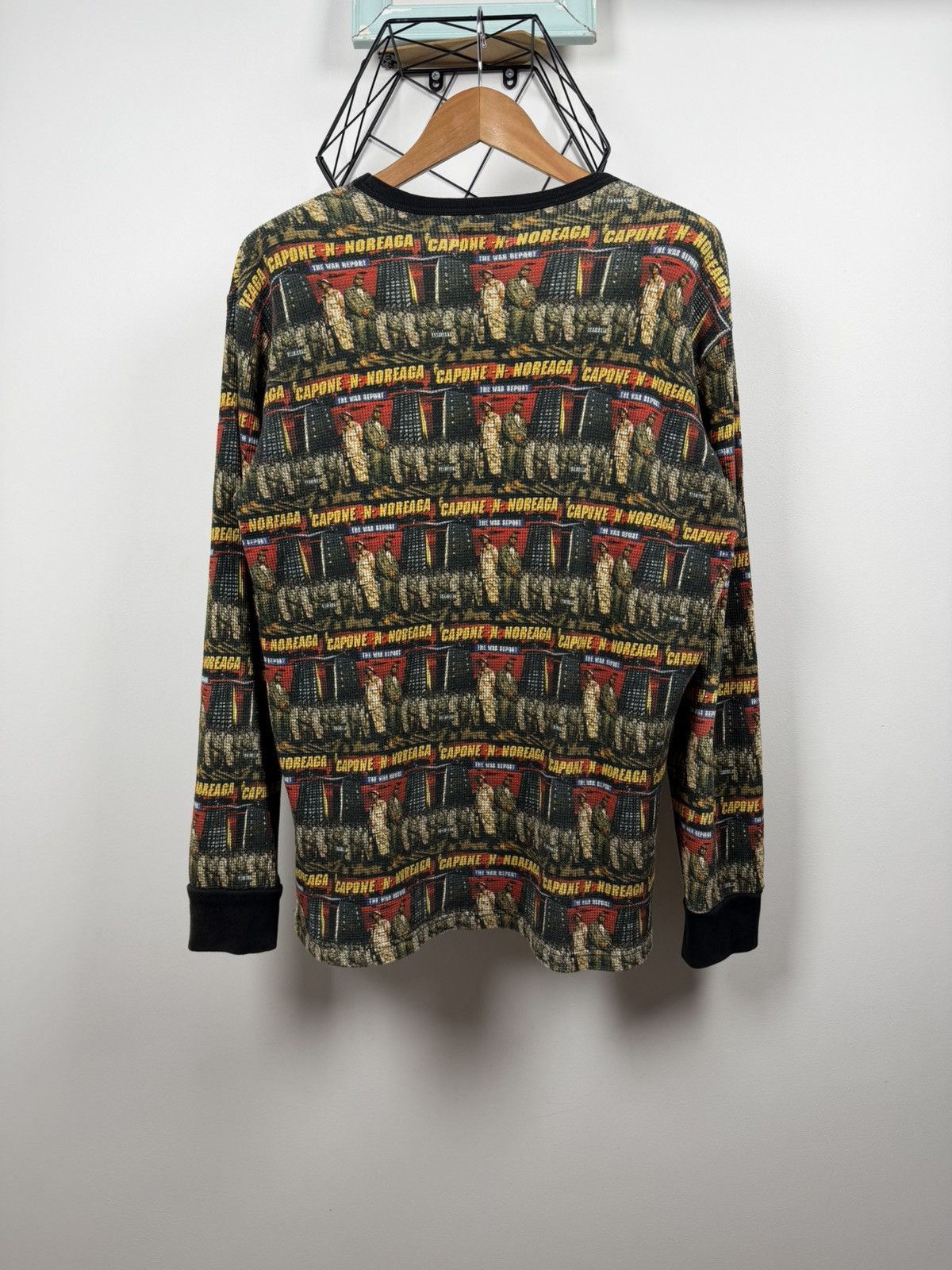 Supreme Supreme War Report Waffle Thermal Sweatshirt Capone Noreaga Size US L / EU 52-54 / 3 - 3 Thumbnail