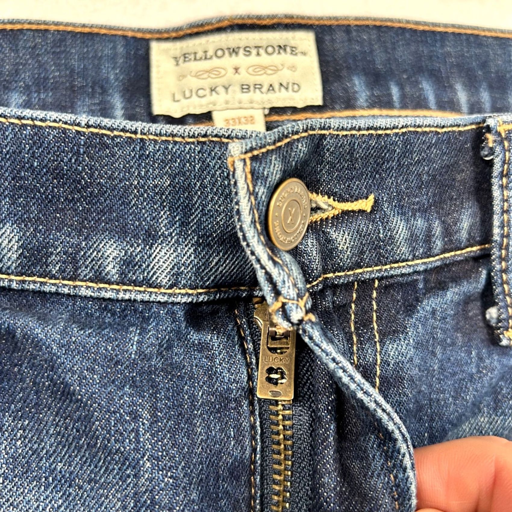 Lucky Brand VINTAGE Yellowstone x Lucky Brand Jeans Mens 33x32 Selvedge Denim 363 Straight Jeans 34 32 Blue 100% Cotton Denim Regular Relaxed Mid Rise Mens Shoes? Size US 34 / EU 50 - 4 Thumbnail