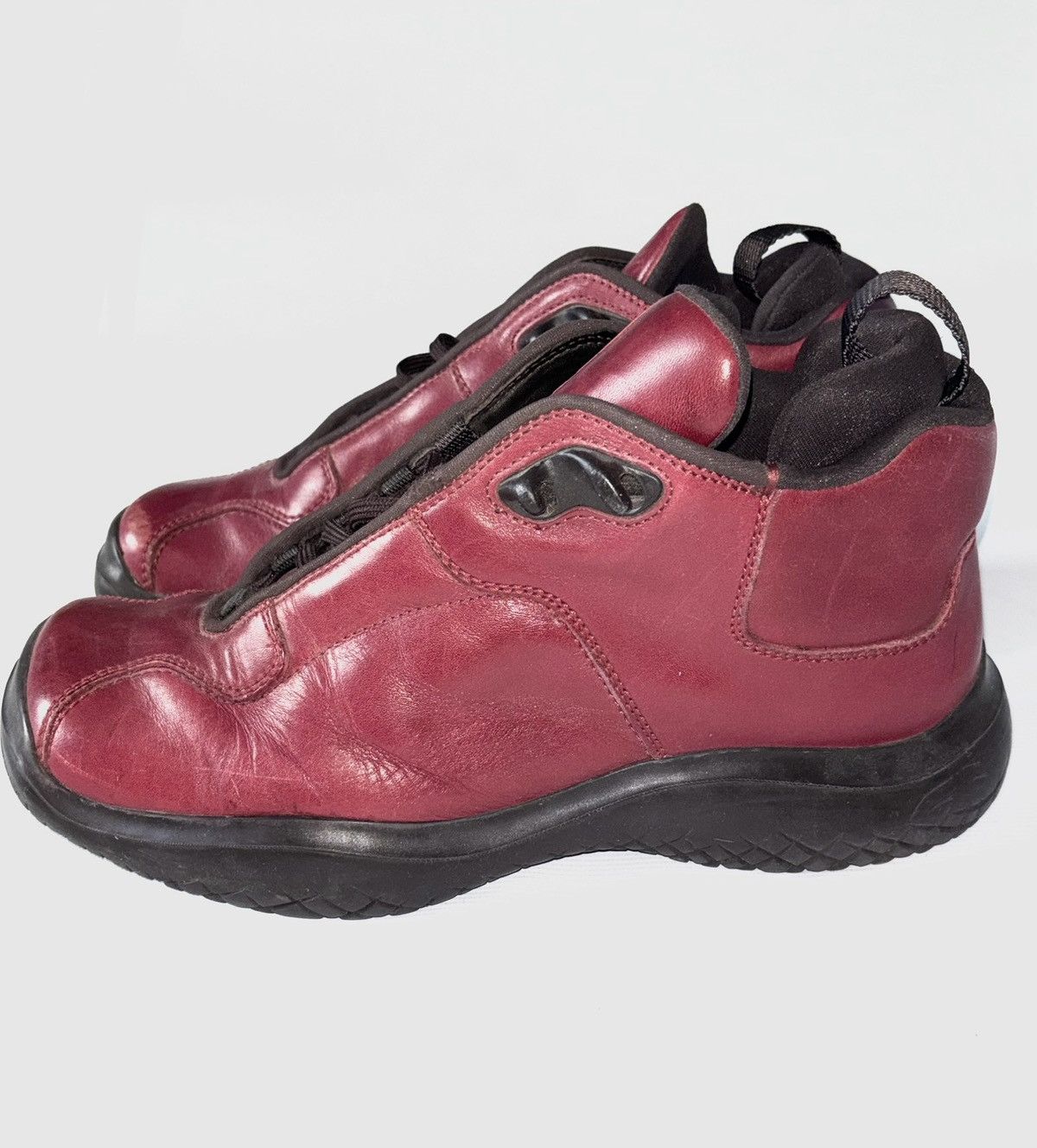 Pre-owned Prada Vintage  Leather Boots In Red