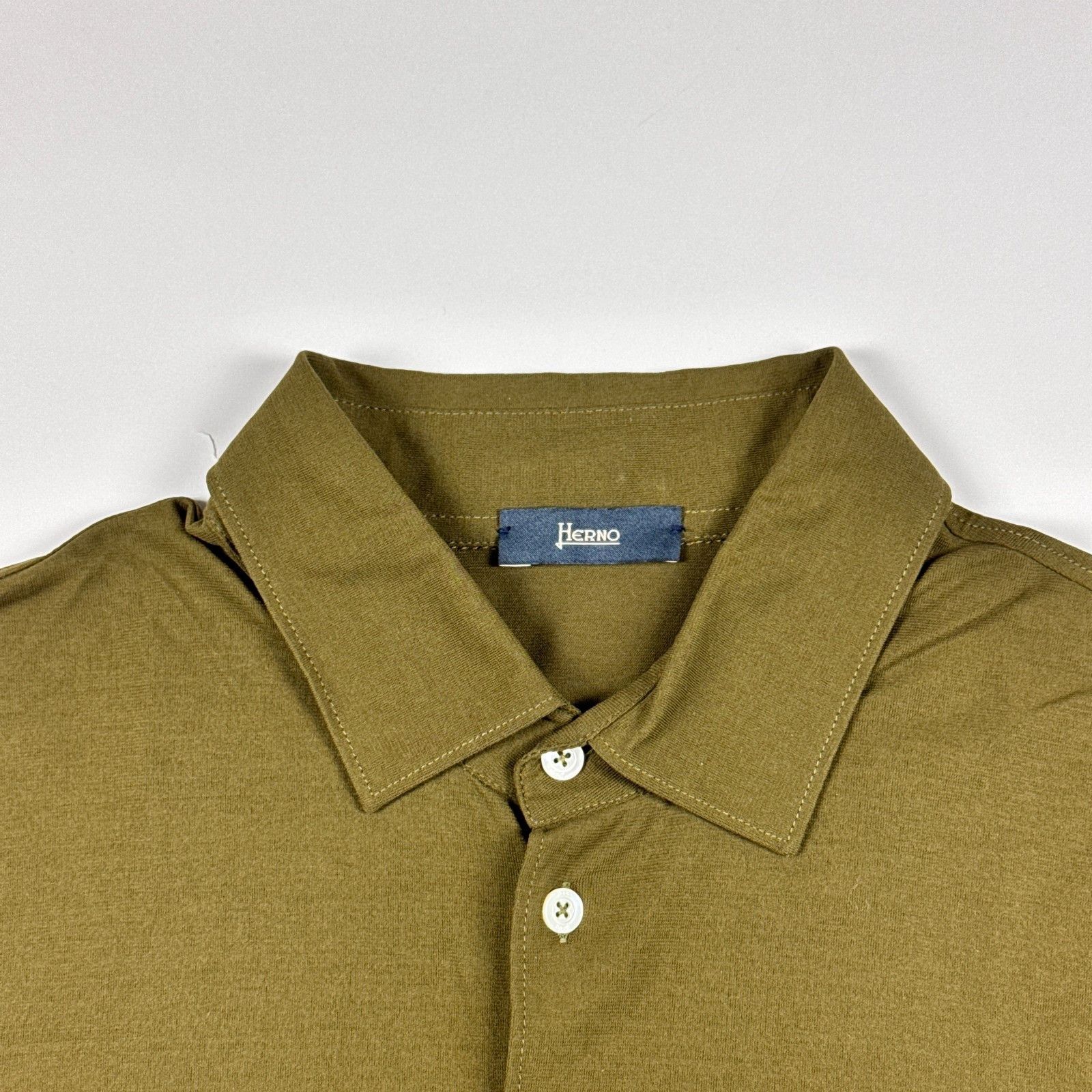 Herno Herno Olive Green Cotton Jersey Long Sleeve Shirt 54 XL Size US XL / EU 56 / 4 - 13 Thumbnail