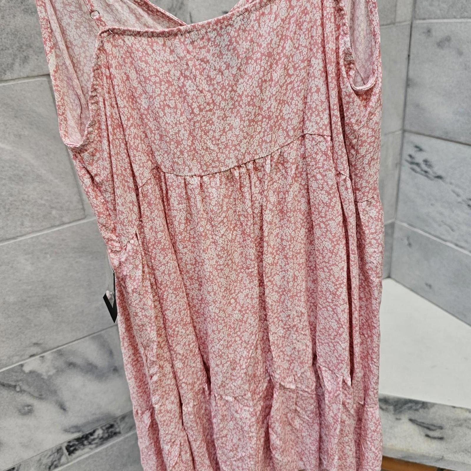 Forever 21 Forever 21 Women's White and Pink Floral Dress Size L / US 10 / IT 46 - 6 Thumbnail