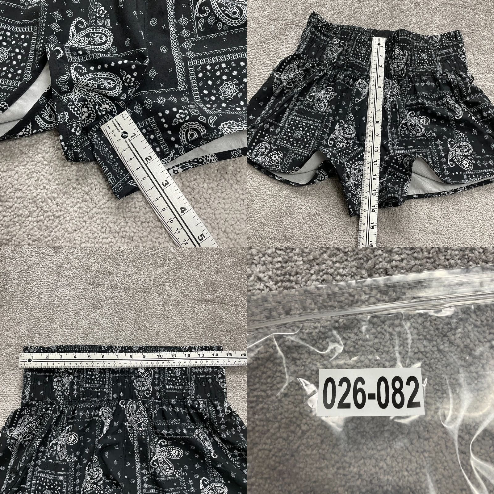 Vintage No Boundaries Active Shorts Women Juniors Medium Black White Pasiley Running 29x2 Size 32" / US 10 / IT 46 - 8 Thumbnail