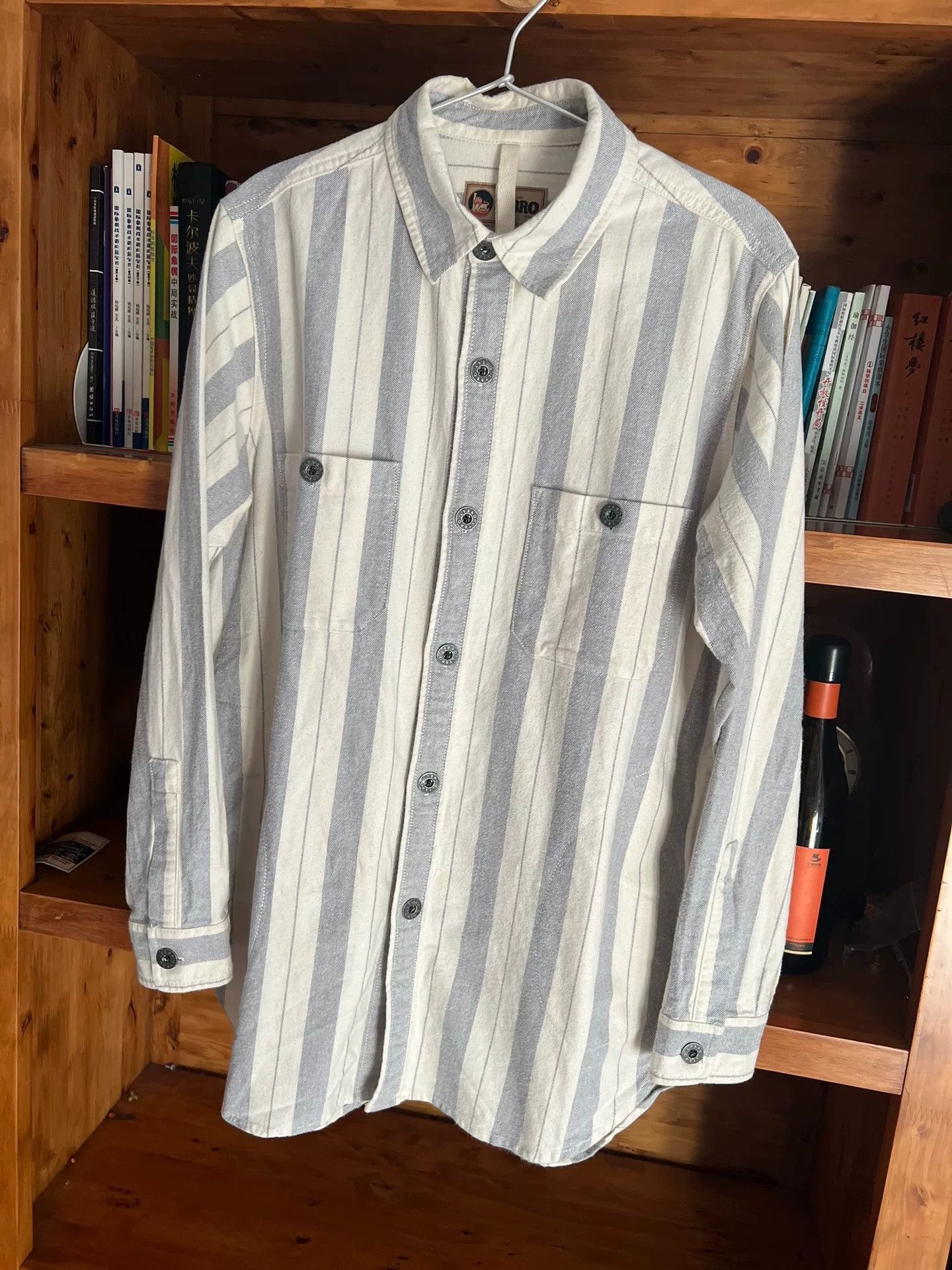 Nigel Cabourn Nigel Cabourn Blue Stripe Workwear Shirt Jacket Size US S / EU 44-46 / 1 - 3 Thumbnail