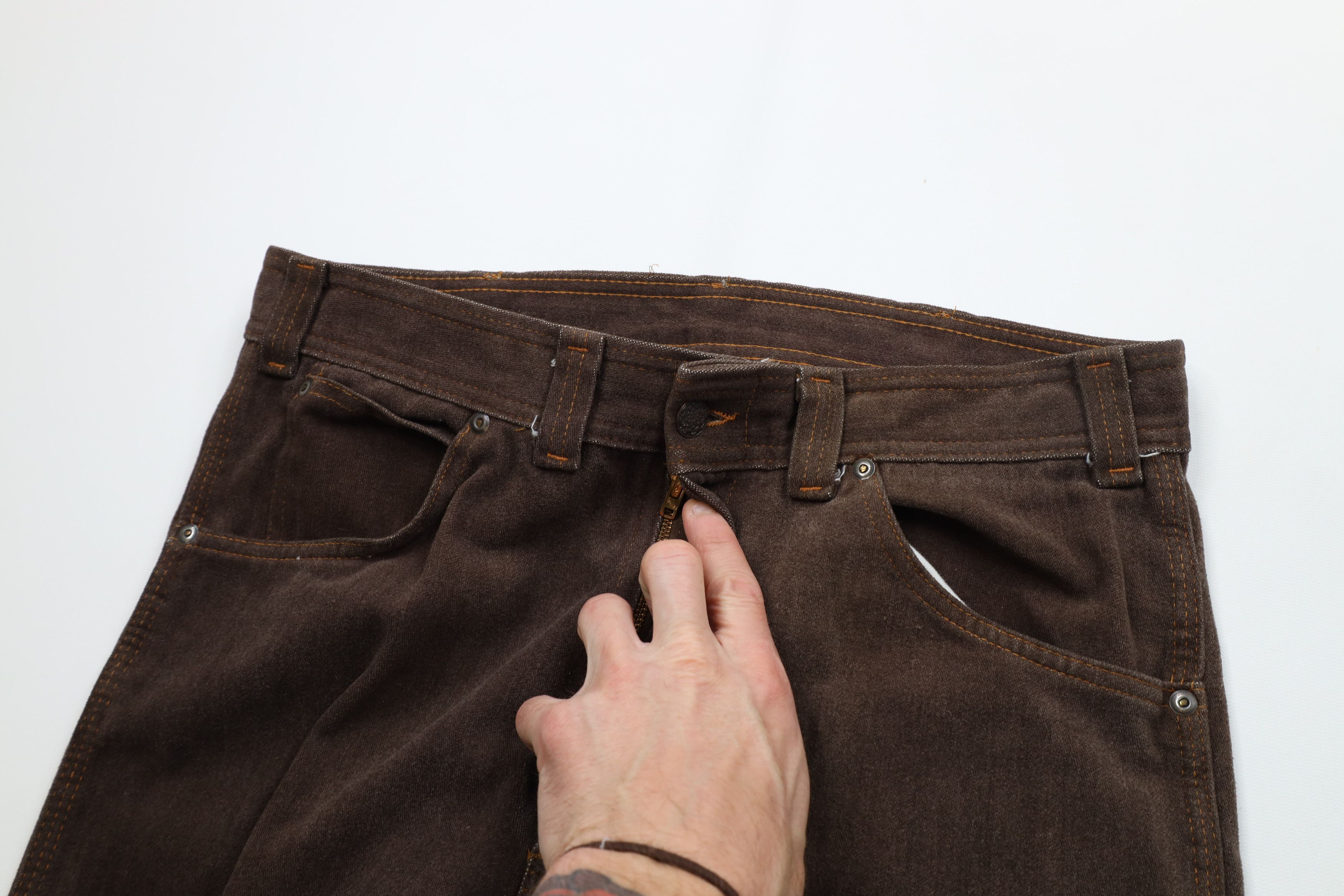 Vintage Vintage 70s Streetwear Cotton Chamois Cloth Wide Leg Pants Size US 32 / EU 48 - 7 Thumbnail