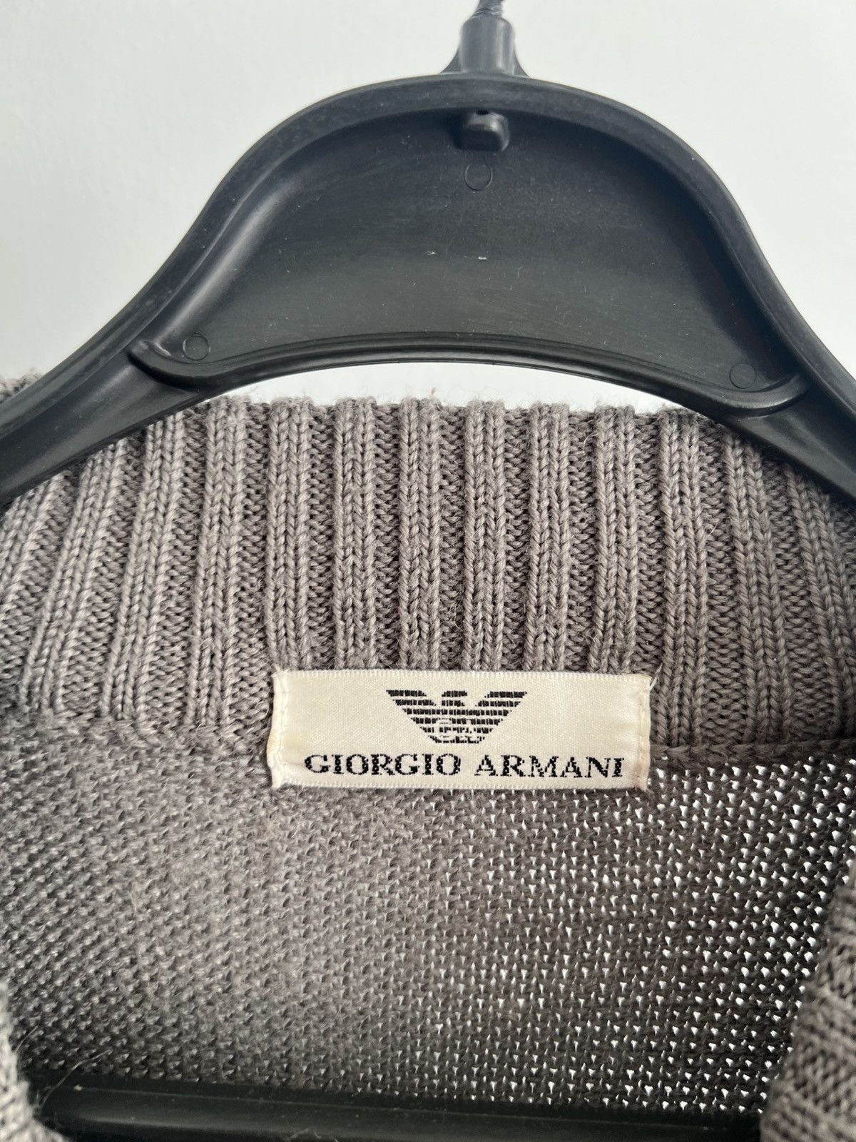 Giorgio Armani Vintage 80s Giorgio Armani Sweater Quarter Button Italy Size US M / EU 48-50 / 2 - 2 Thumbnail