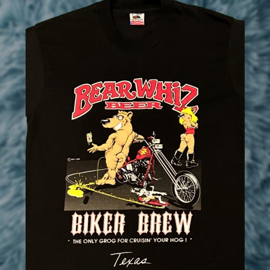 Vintage VINTAGE 90s Wiz Biker Bear Biker Brew Beer 1990 VTG Shirt Texas Small Mens Size US S / EU 44-46 / 1 - 1 Thumbnail