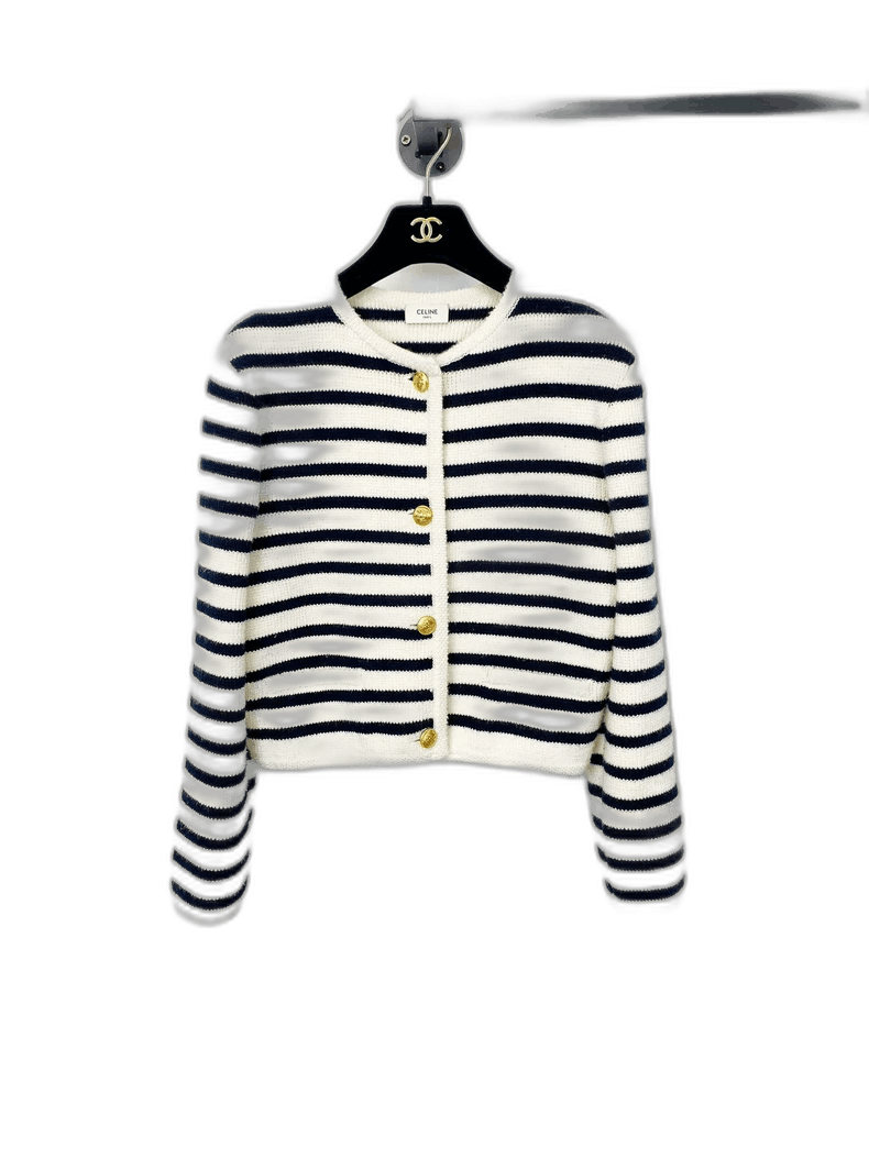 Celine Celine Striped Cardigan Sweater in XS Size Size XS / US 0-2 / IT 36-38 - 1 Thumbnail
