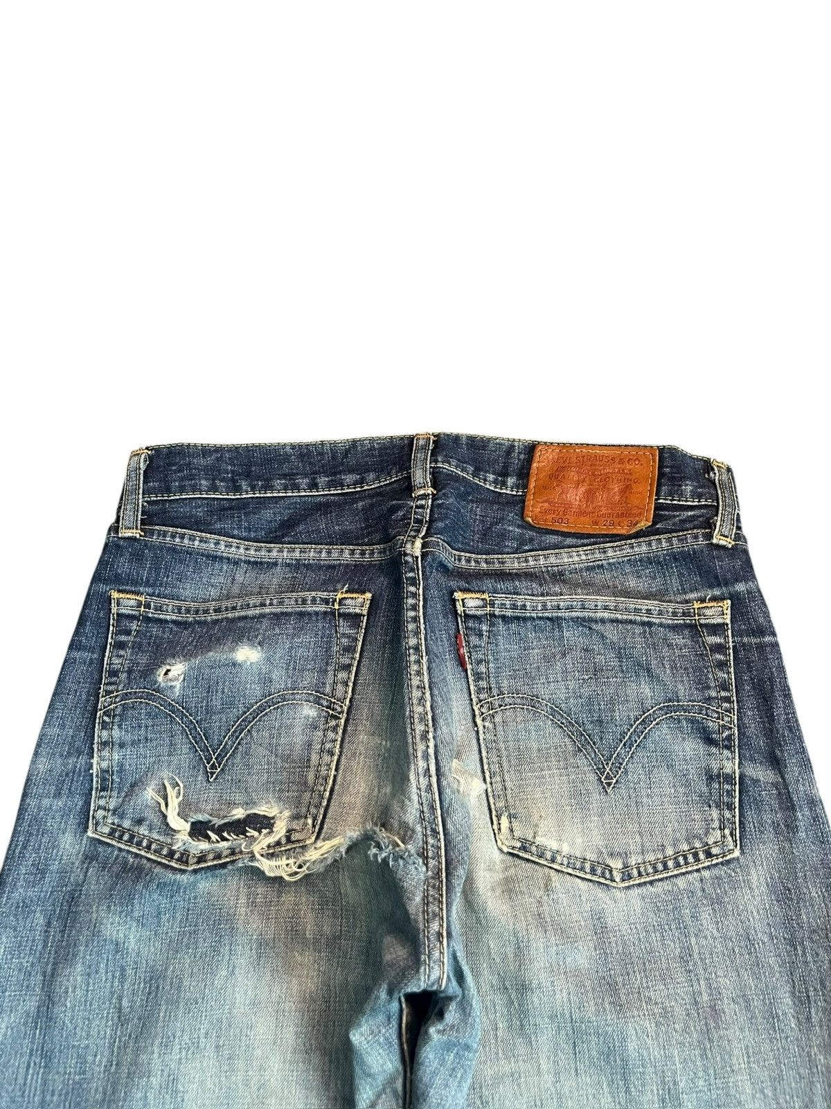 Levi's Vintage 90s Levis 503 Mud Wash Distress Loose Jeans Size US 31 - 4 Thumbnail