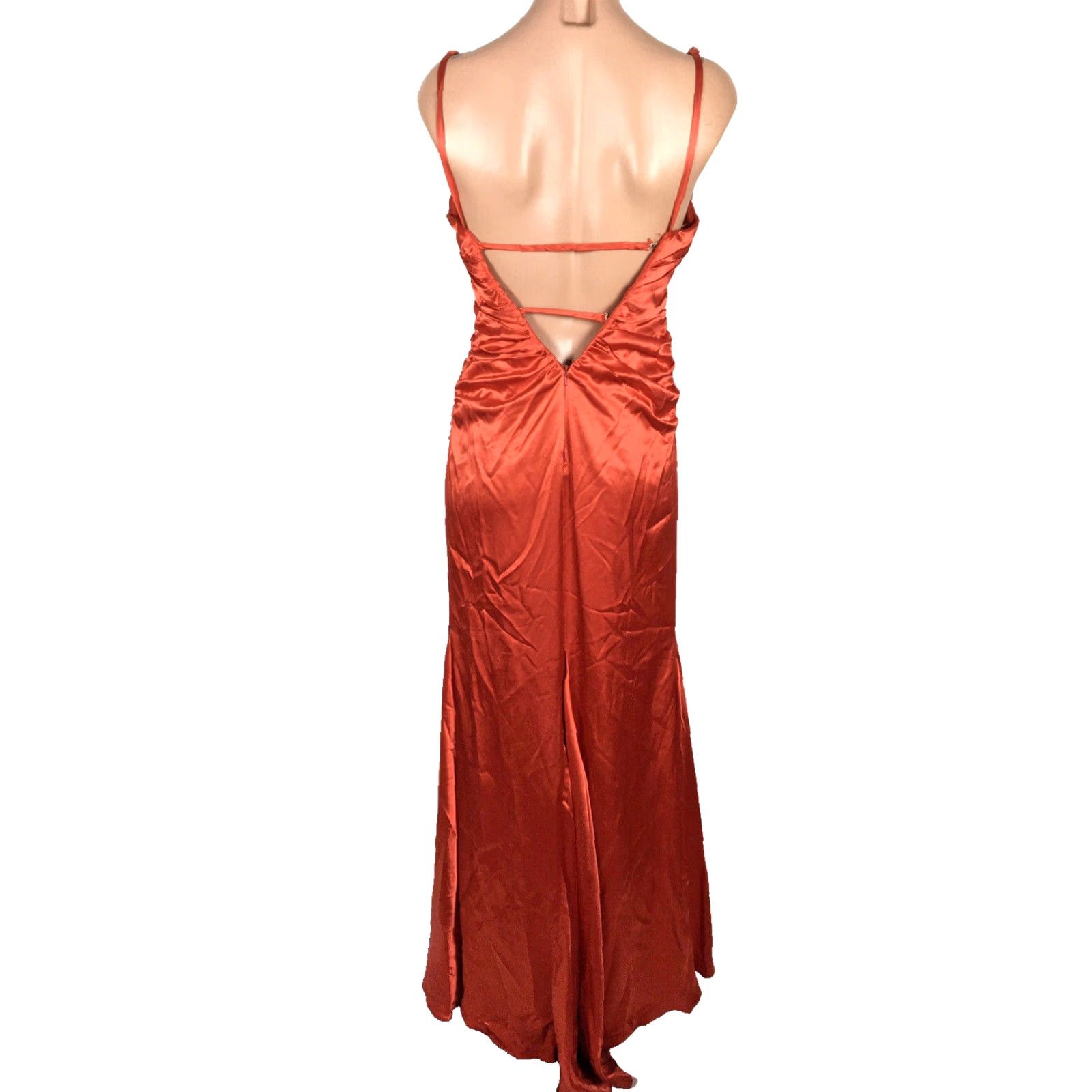 Vintage Alyce Designs Red Ruched Satin Illusion Beaded PROM Evening Gown  Dress Sz 6 | Grailed
