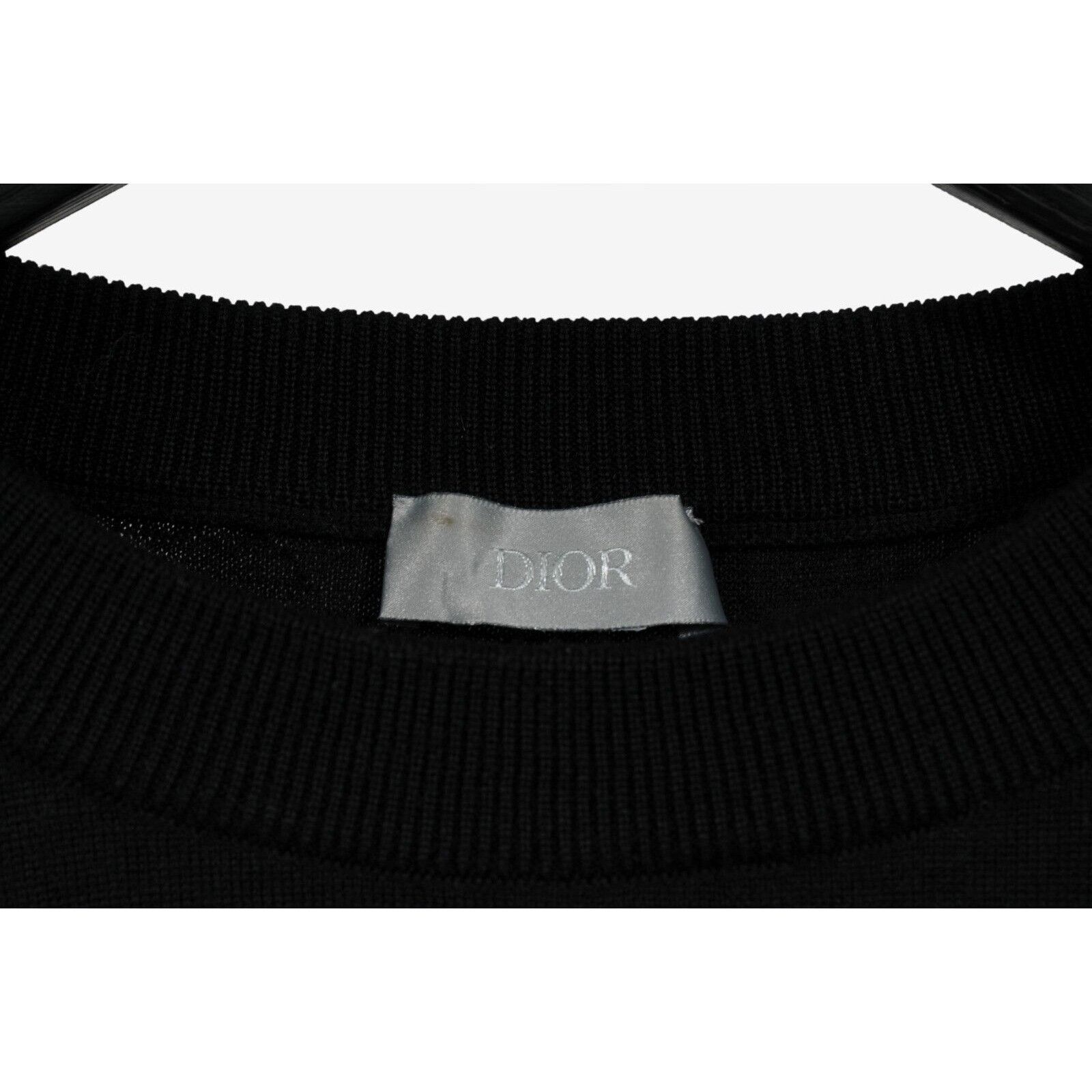 Dior Sorayama Floral Logo Sweater Black Wool Pullover Size US M / EU 48-50 / 2 - 4 Thumbnail