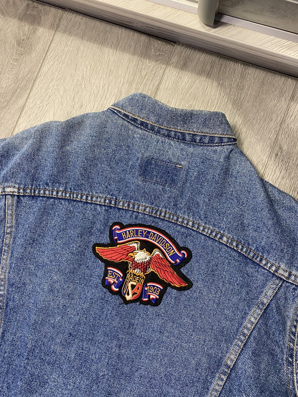 Levi's × Vintage Vintage Custom 90s Levis & Harley Davidson Denim Logo Vest Size US S / EU 44-46 / 1 - 8 Thumbnail