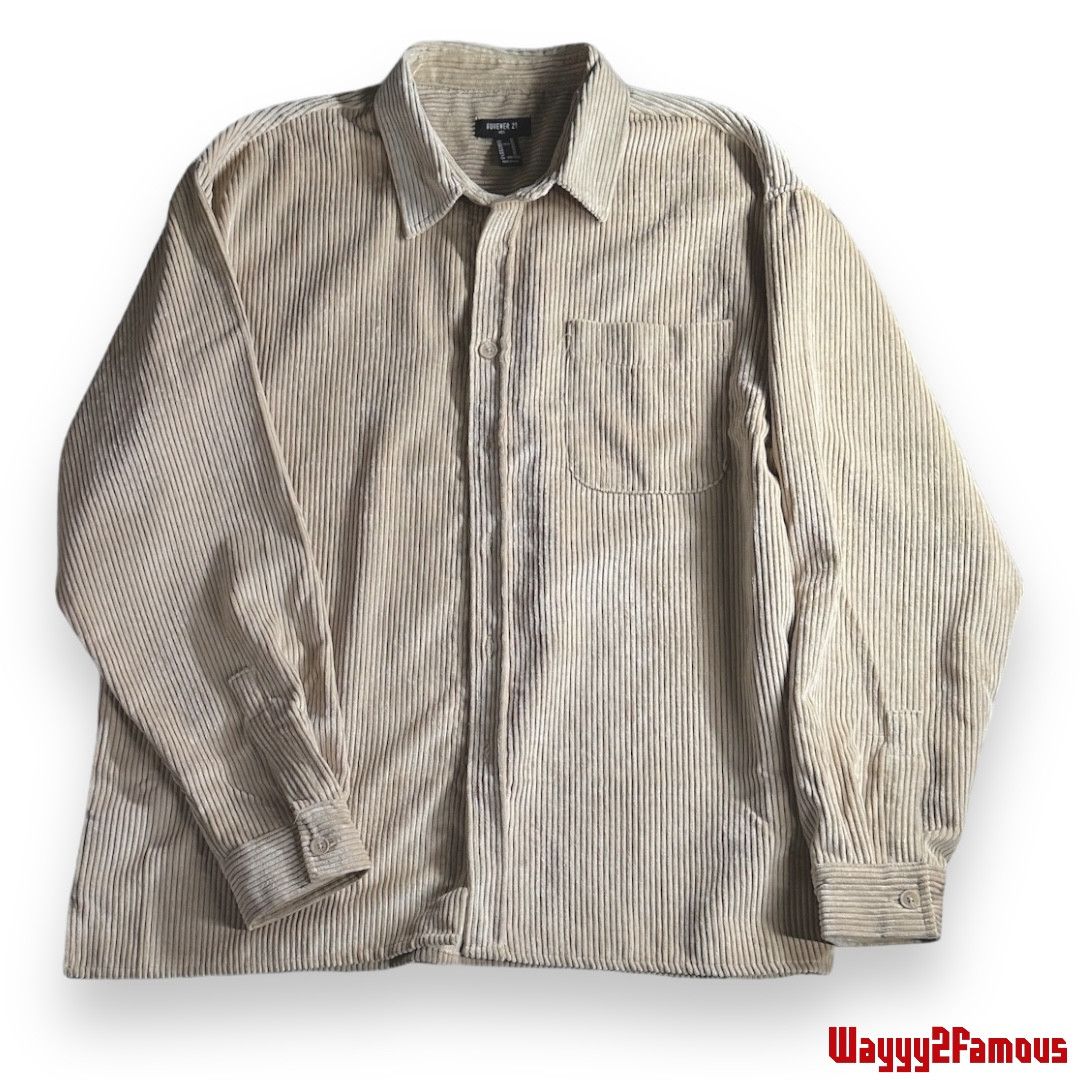 Beige Corduroy Button Up