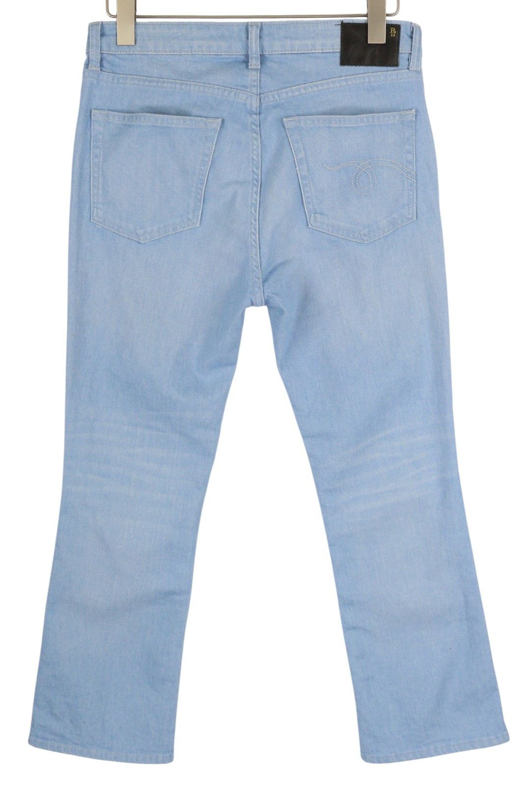 R13 KICK 29 Ankle Length Cropped Washed Baby Blue 84459 Size 29" - 4 Thumbnail