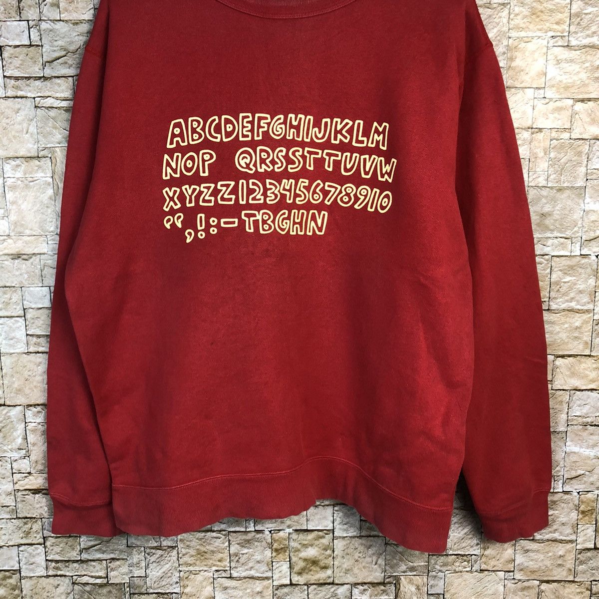 Keith Haring DL K.Harring X Uniqlo alphabet Red vintage Sweatshirt #A472 Size US L / EU 52-54 / 3 - 3 Thumbnail